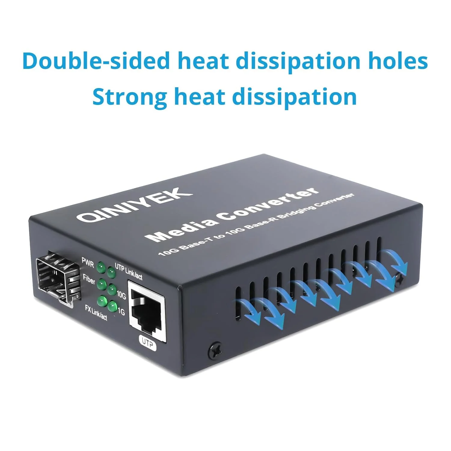 مبدل رسانه ای چند گیگابیتی 10G SFP، مبدل رسانه ای اترنت 10G دو پورت، 1x 100M/1G/2.5G/5G/10GBase-T RJ45 به 1x 10GBase-X SFP+ Slot سازگار با NDAA & TAA، آداپتور برق و دفترچه راهنما شامل می شود