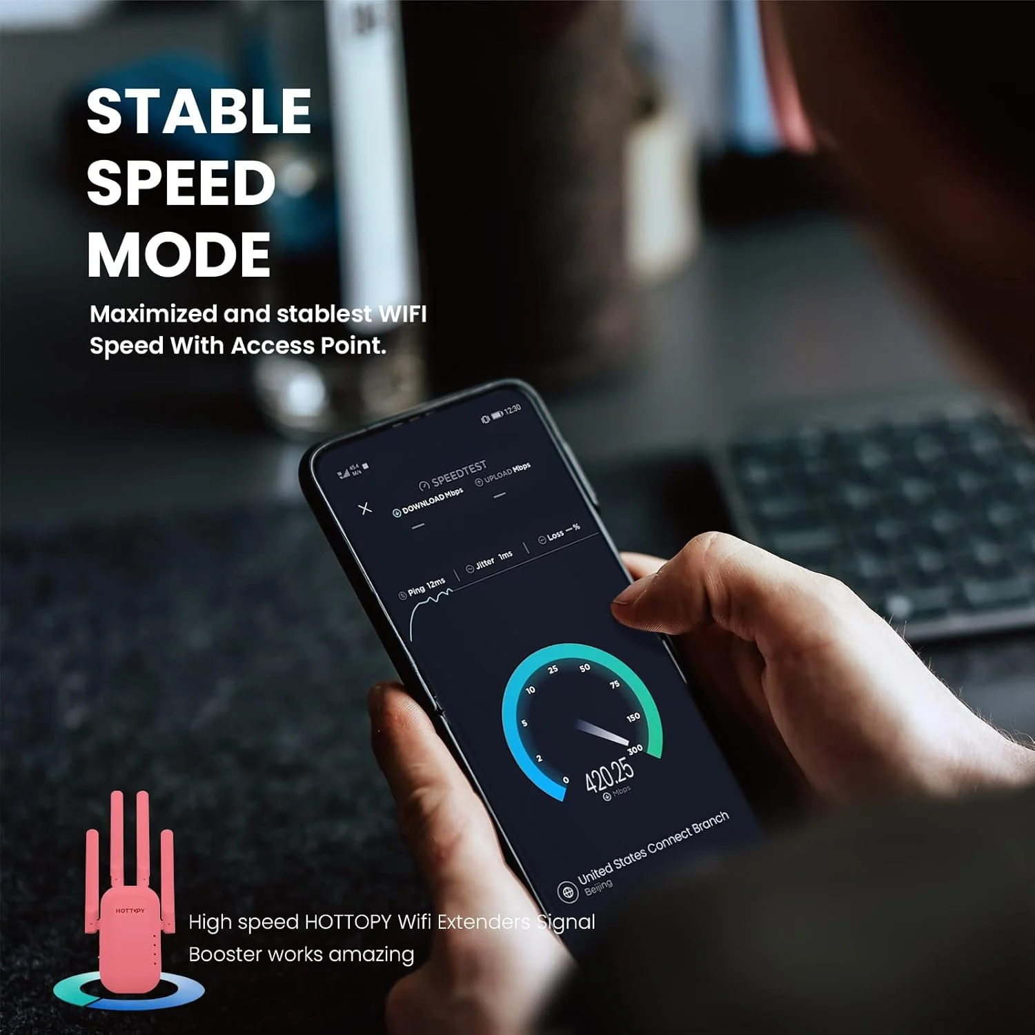 تقویت کننده سیگنال WiFi برای خانه - پوشش 760 متر مربع، نصب آسان، روتر بی سیم WiFi با طراحی Plug and Play رنگ 3