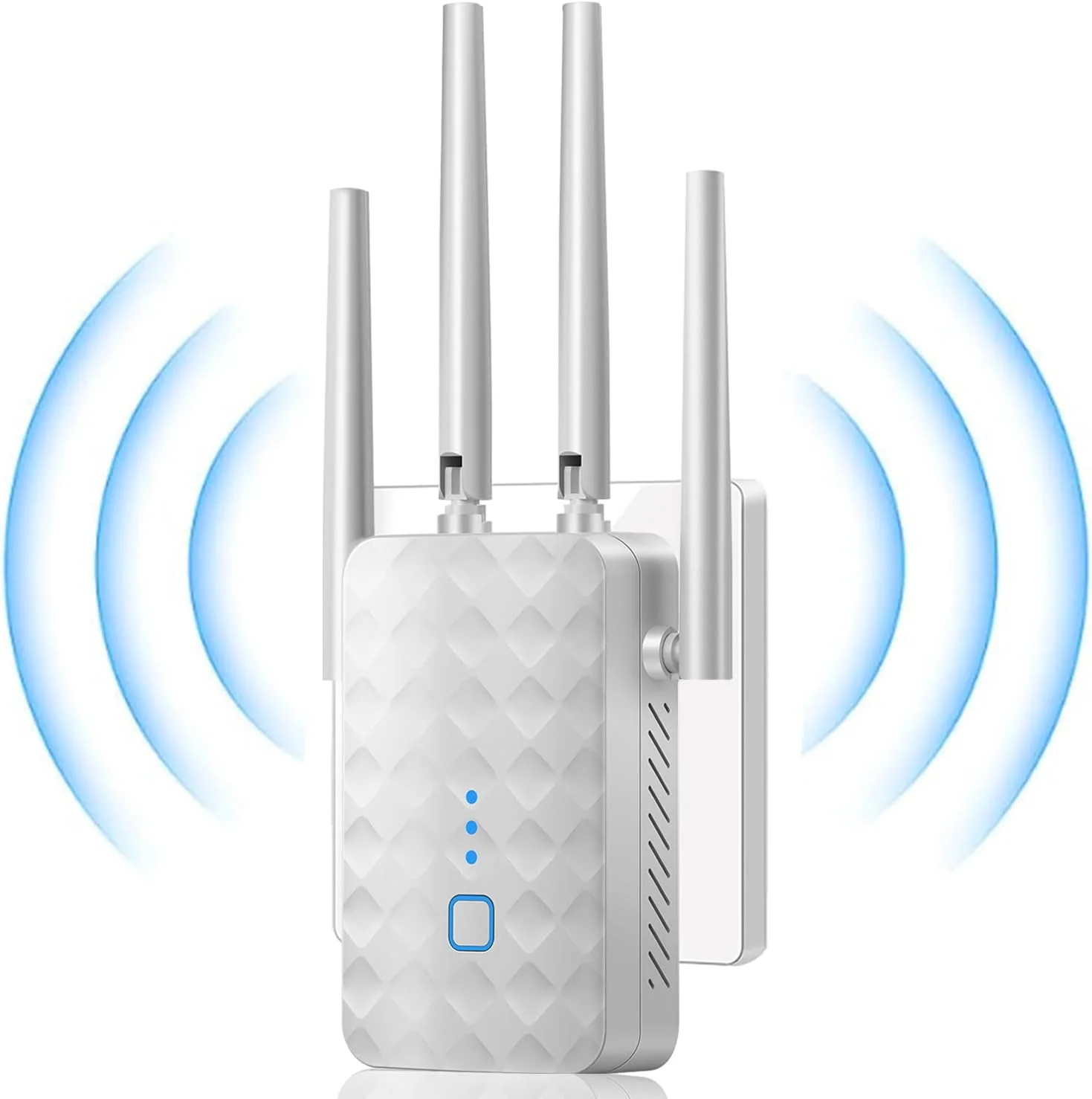 تقویت کننده سیگنال WiFi برای خانه - 1200 مگابیت در ثانیه دو بانده، پوشش 12850 فوت مربع و 108 دستگاه، تقویت کننده اینترنت دوربرد با پورت اترنت، سفید