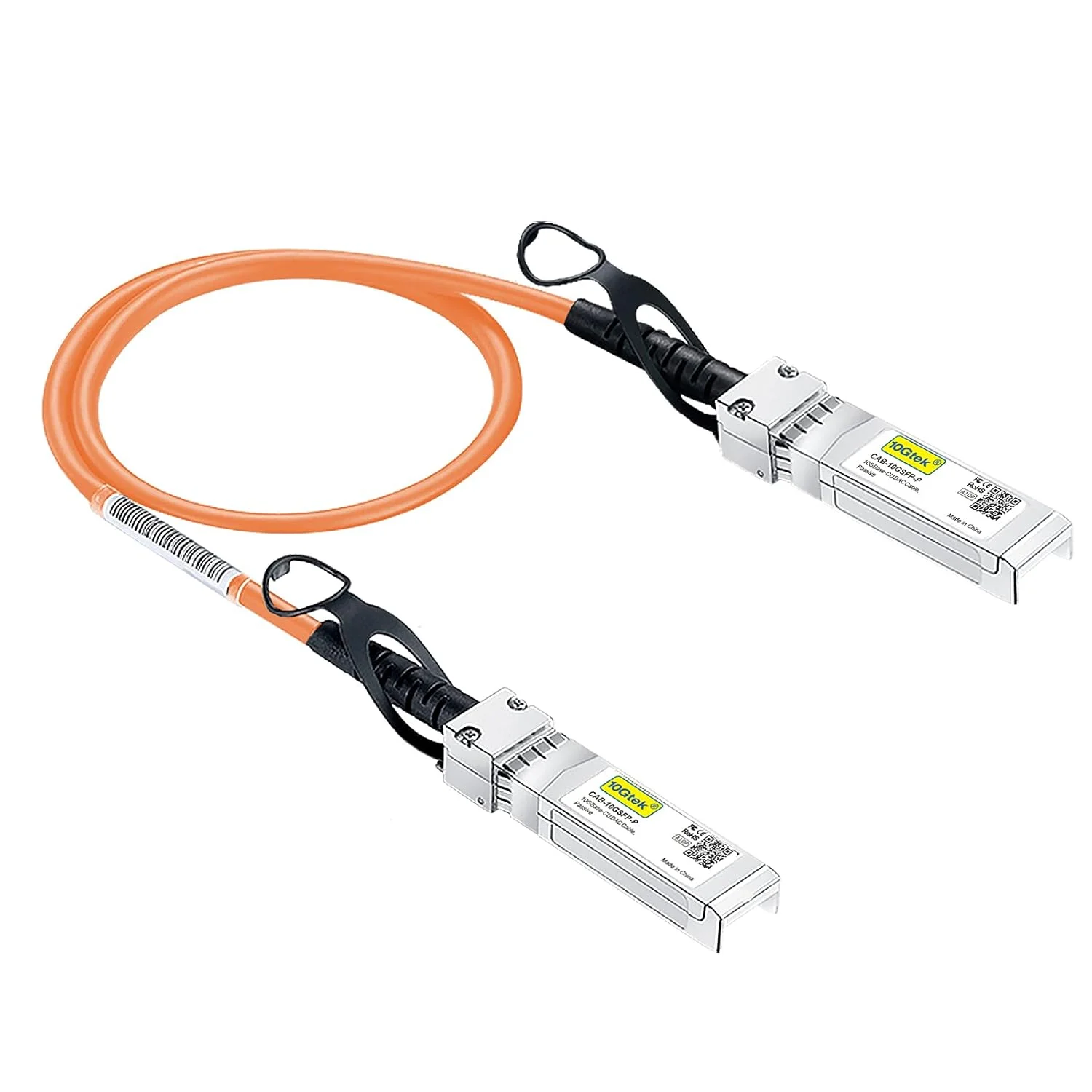 کابل داک 10G SFP+ 10Gtek (رنگ نارنجی) - کابل Twinax SFP برای دستگاه های Ubiquiti UniFi، 0.3 متری (1 فوت)
