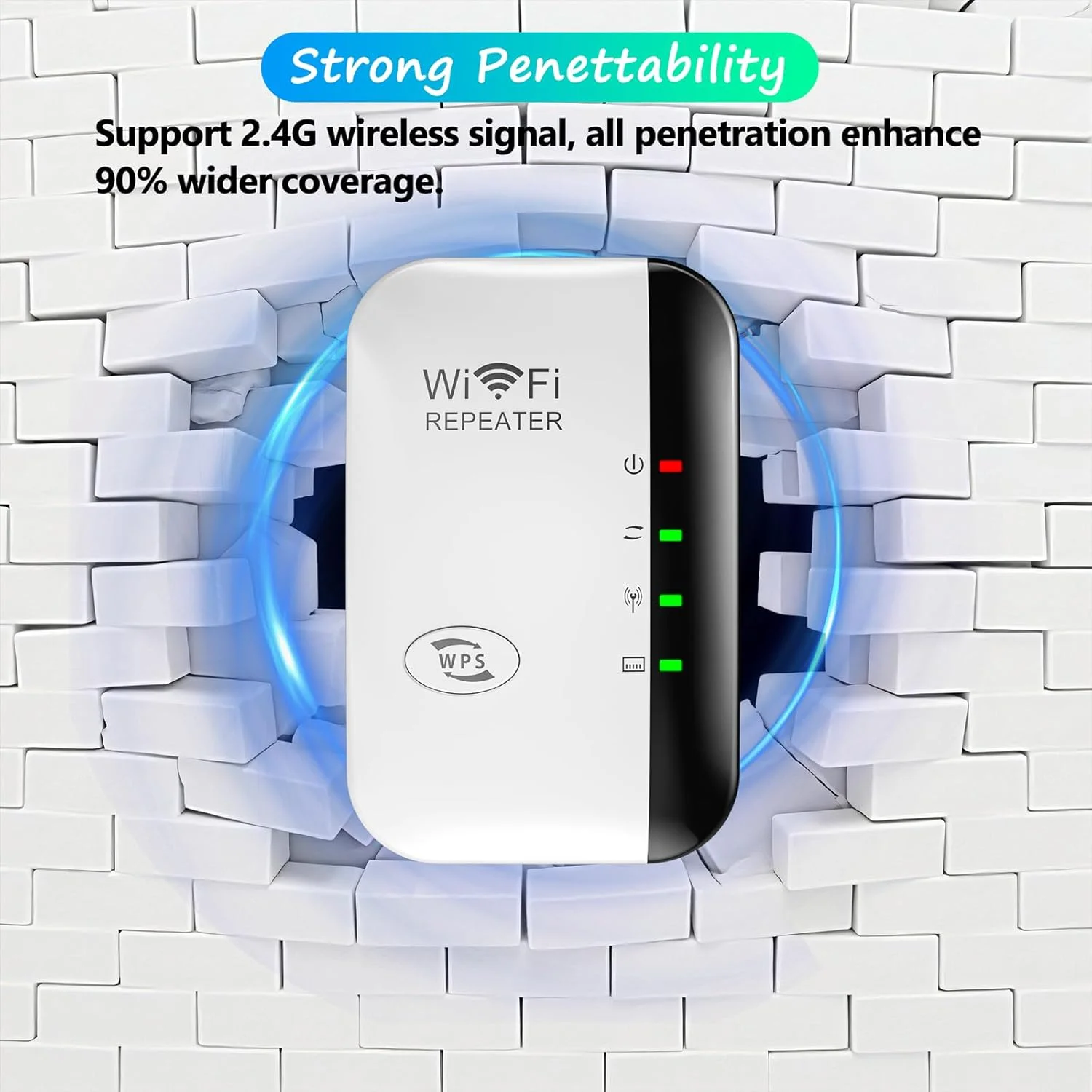 تقویت کننده WiFi، تقویت کننده سیگنال WiFi تا 540 متر مربع و 56+ دستگاه، توسعه دهنده محدوده WiFi، تکرار کننده بی سیم اینترنت، تقویت کننده برد بلند با پورت اترنت، راه اندازی 1 کلیدی، نقطه دسترسی، سازگار با الکسا