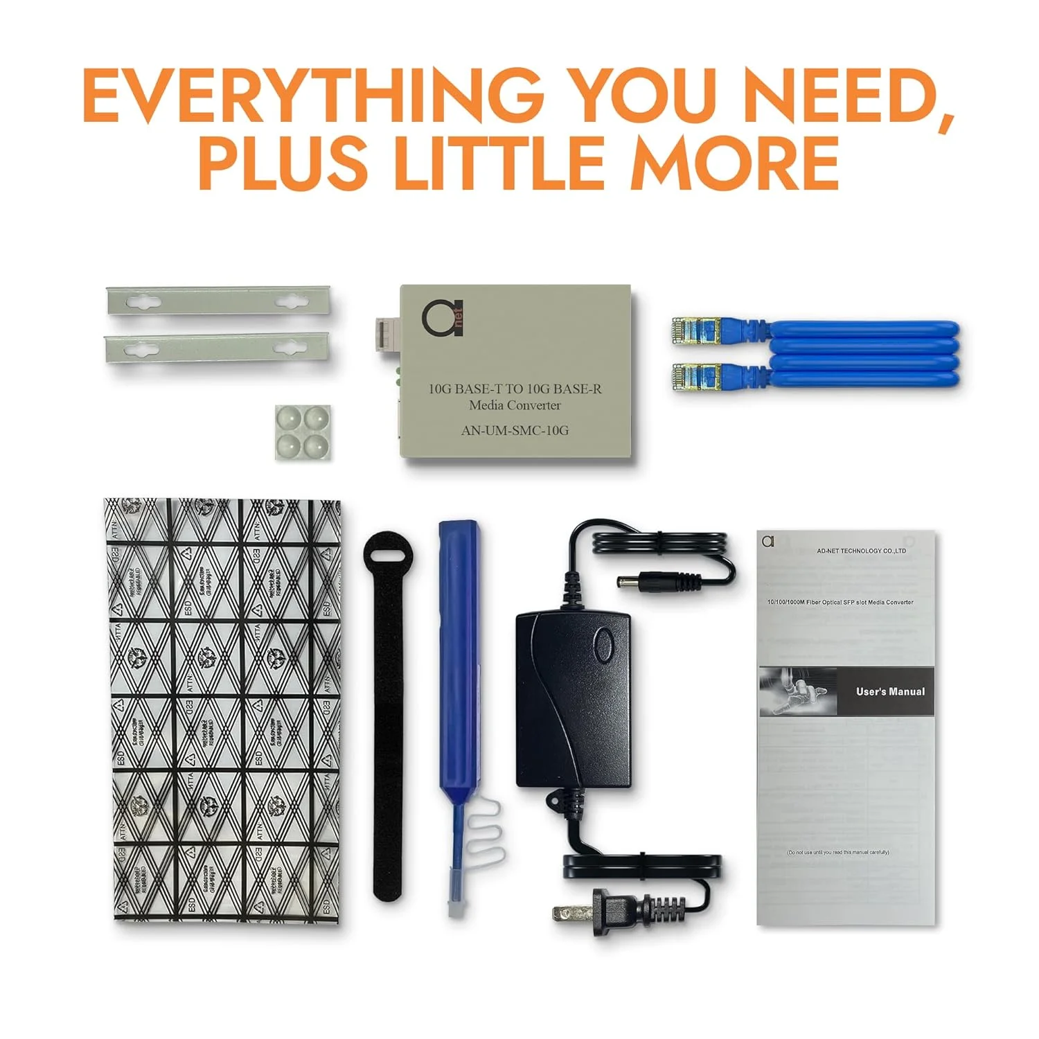 مبدل رسانه اترنت فیبر نوری چند حالته LC 10G SFP+ با مجموعه ماژول 10GSFP+ 300 متری - شبکه 10 گیگابیتی پرسرعت، تبدیل رسانه 10 گیگ SFP، توسعه دهنده اترنت 10GbE به فیبر نوری، اتصال و پخش