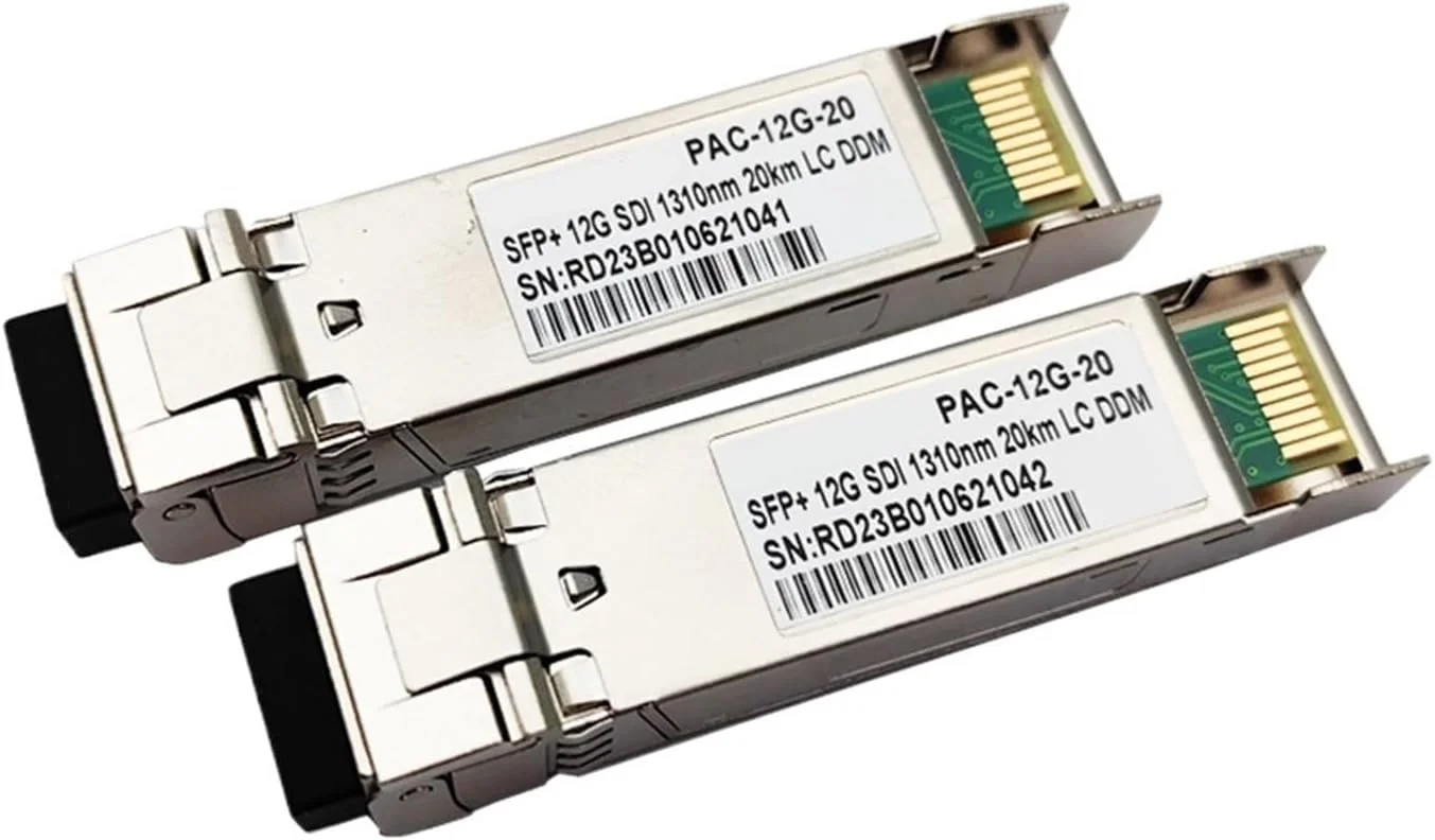 ماژول SFP با رابط 12G SDI مناسب برای ویدئوهای 4K، SD-SDI و HD-SDI، سازگار با فیبر نوری سینگل مود دوگانه تا 20 کیلومتر