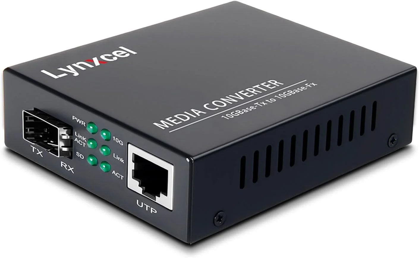 مبدل رسانه فیبر نوری 10G، مبدل رسانه 10 گیگابیتی SFP به 10G اترنت مسی UTP، غیر مدیریتی 1x 10G/5G/2.5G/1G/100M RJ45 به اسلات 10GBase-X SFP+، پشتیبانی از ماژول 10G SR/LR SFP+