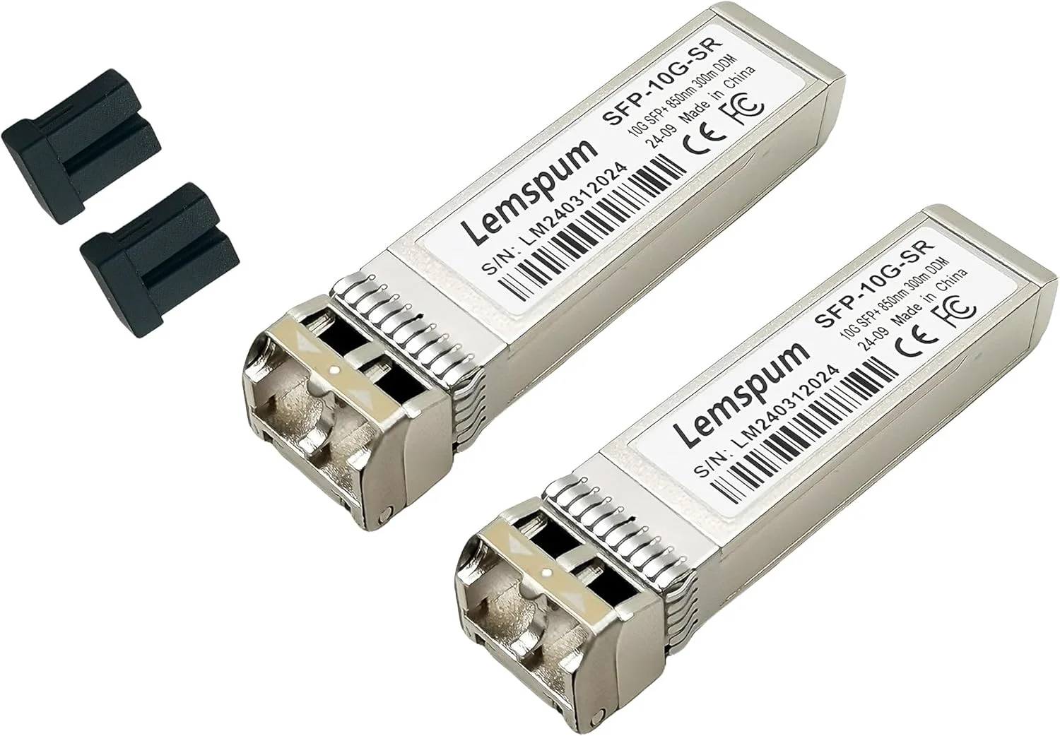 دو عدد ماژول فیبر نوری 10G Multimode SFP+ 850nm 300m Duplex LC/UPC MMF سازگار با Ubiquiti UniFi UF-MM-10G, Cisco SFP-10G-SR, TP-Link, Arista, Netgear, Mikrotik, Linksys