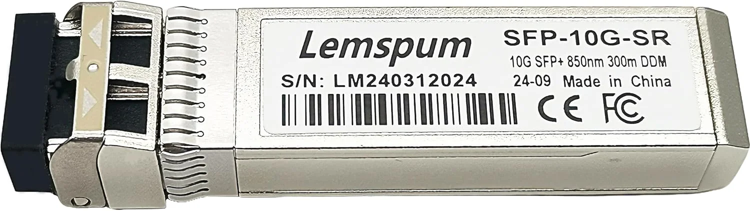 دو عدد ماژول فیبر نوری 10G Multimode SFP+ 850nm 300m Duplex LC/UPC MMF سازگار با Ubiquiti UniFi UF-MM-10G, Cisco SFP-10G-SR, TP-Link, Arista, Netgear, Mikrotik, Linksys