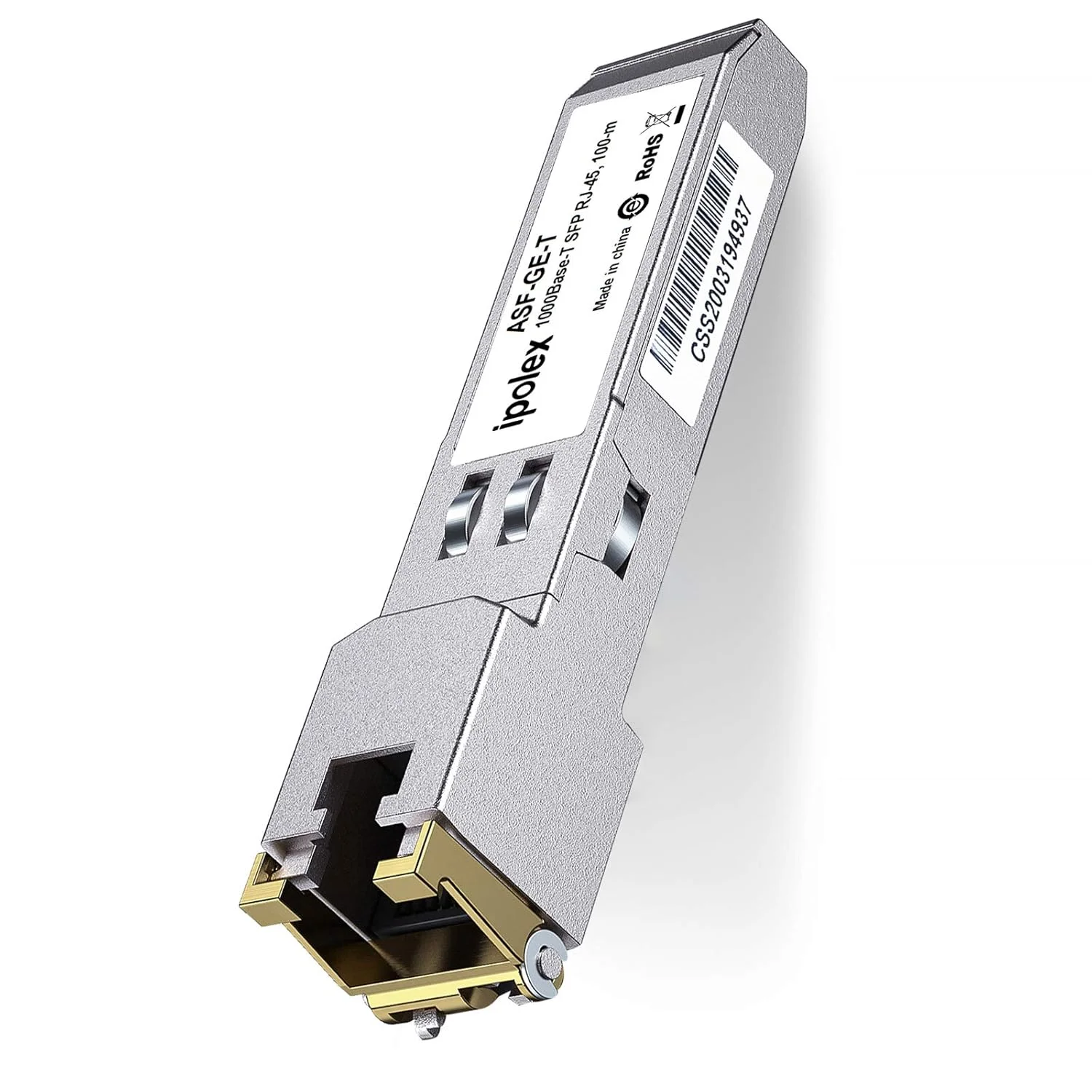 فرستنده و گیرنده SFP به RJ45 مسی گیگابیتی ipolex برای HPP Aruba J8177B/J8177C، مینی GBIC 1000Base-T، ماژول SFP مسی 1.25G SFP-T (CAT5e، 100 متر)
