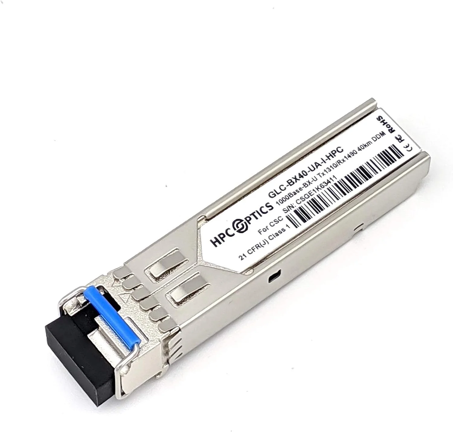 فرستنده و گیرنده SFP دو طرفه سازگار با Cisco GLC-BX40-UA-I | 1000BASE-BX-U Tx-1310nm / Rx-1490nm BIDI 1310nm/1490nm 40km دمای صنعتی GLC-BX40-UA-I-HPC