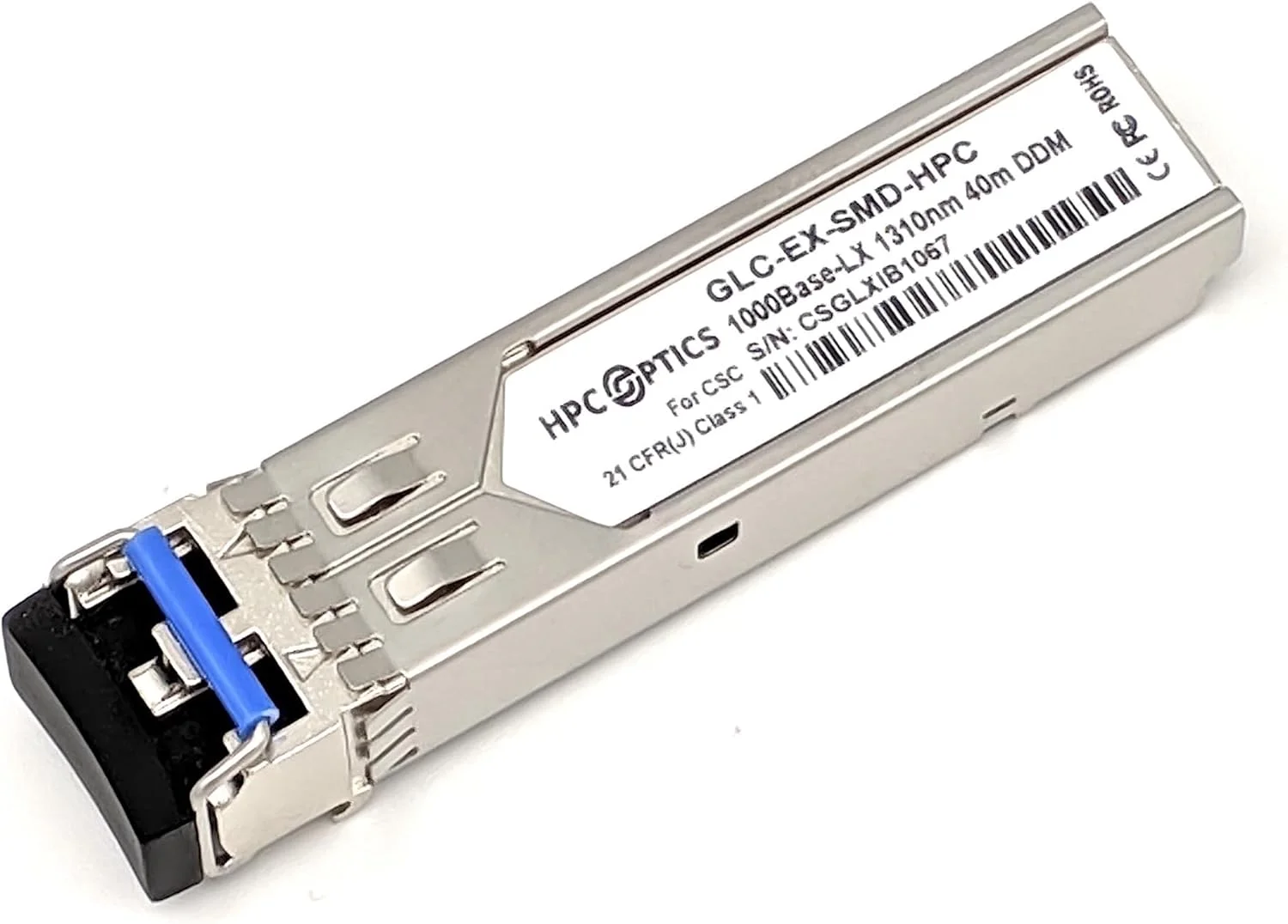 فرستنده و گیرنده سازگار با سیسکو GLC-EX-SMD 1000BASE-EX SFP | 1G XD SMF 1310nm 40km GLC-EX-SMD-HPC