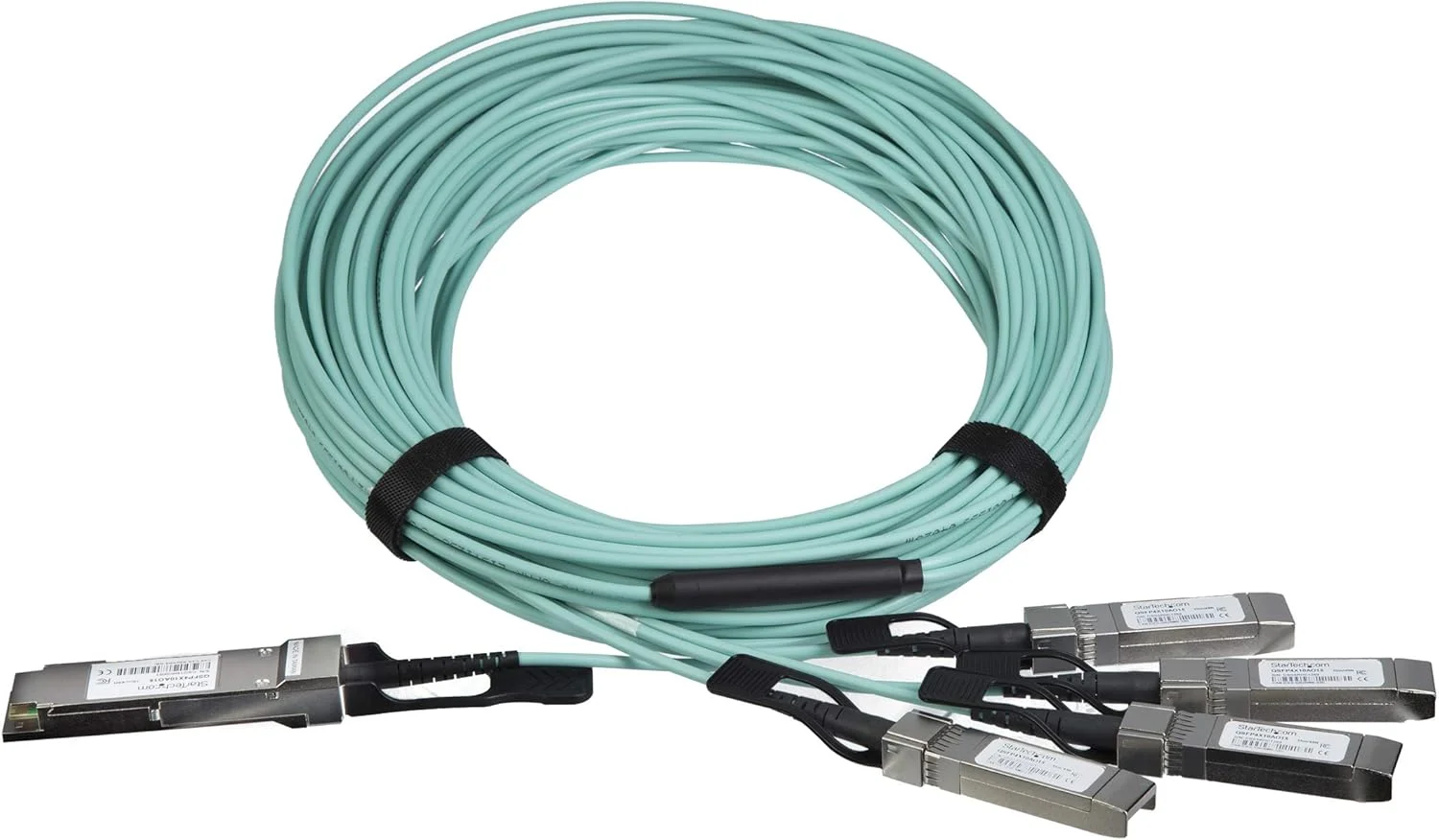 کابل بریک اوت StarTech.com AOC برای Cisco QSFP-4X10G-AOC10M-15m/49ft 40G 1x QSFP+ به 4x SFP+ AOC - ماژول فرستنده و گیرنده فیبر نوری فعال QSFP Plus - C9300 C3850 (QSFP4X10AO15)