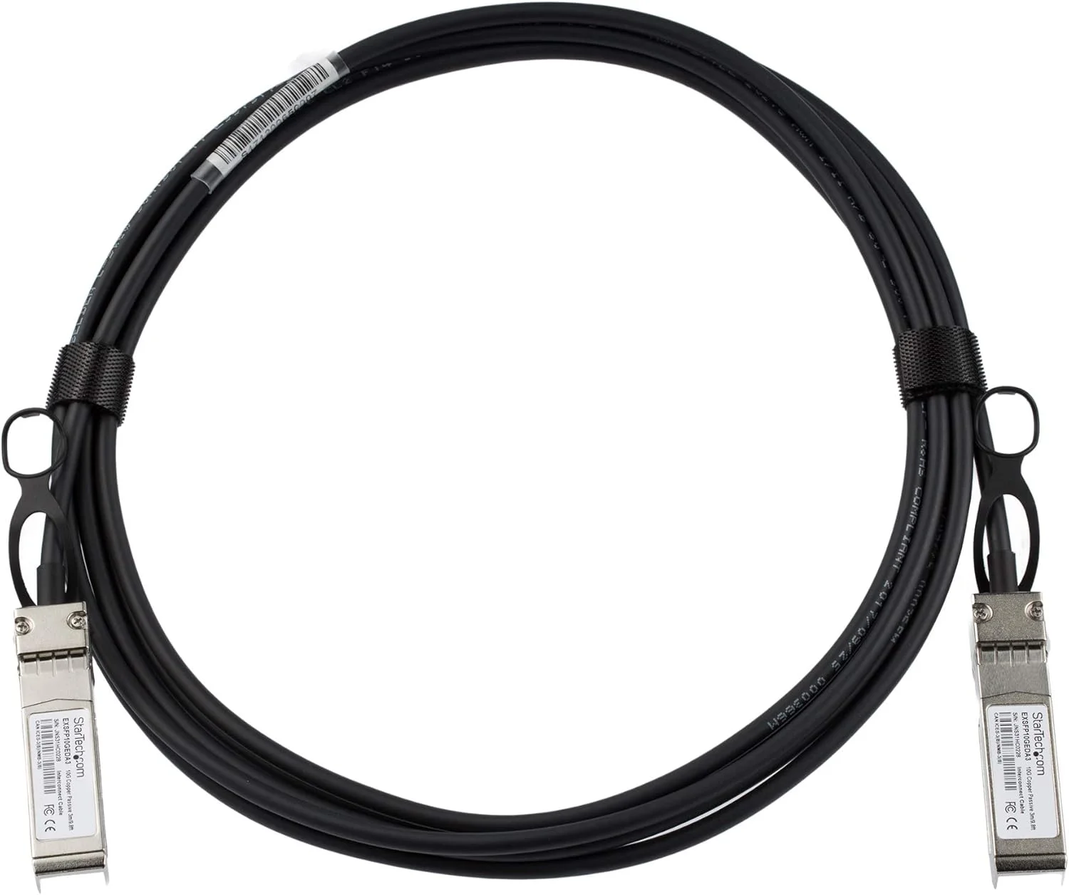 کابل اتصال مستقیم Twinax SFP+ سازگار با Juniper EX-SFP-10GE-DAC-3M از StarTech.com - کابل مسی 10GbE SFP+ DAC با توان پایین و سرعت 10 گیگابیت بر ثانیه - ماژول Mini GBIC/فرستنده گیرنده غیرفعال DAC (EXSFP10GEDA3) طول 3 متر