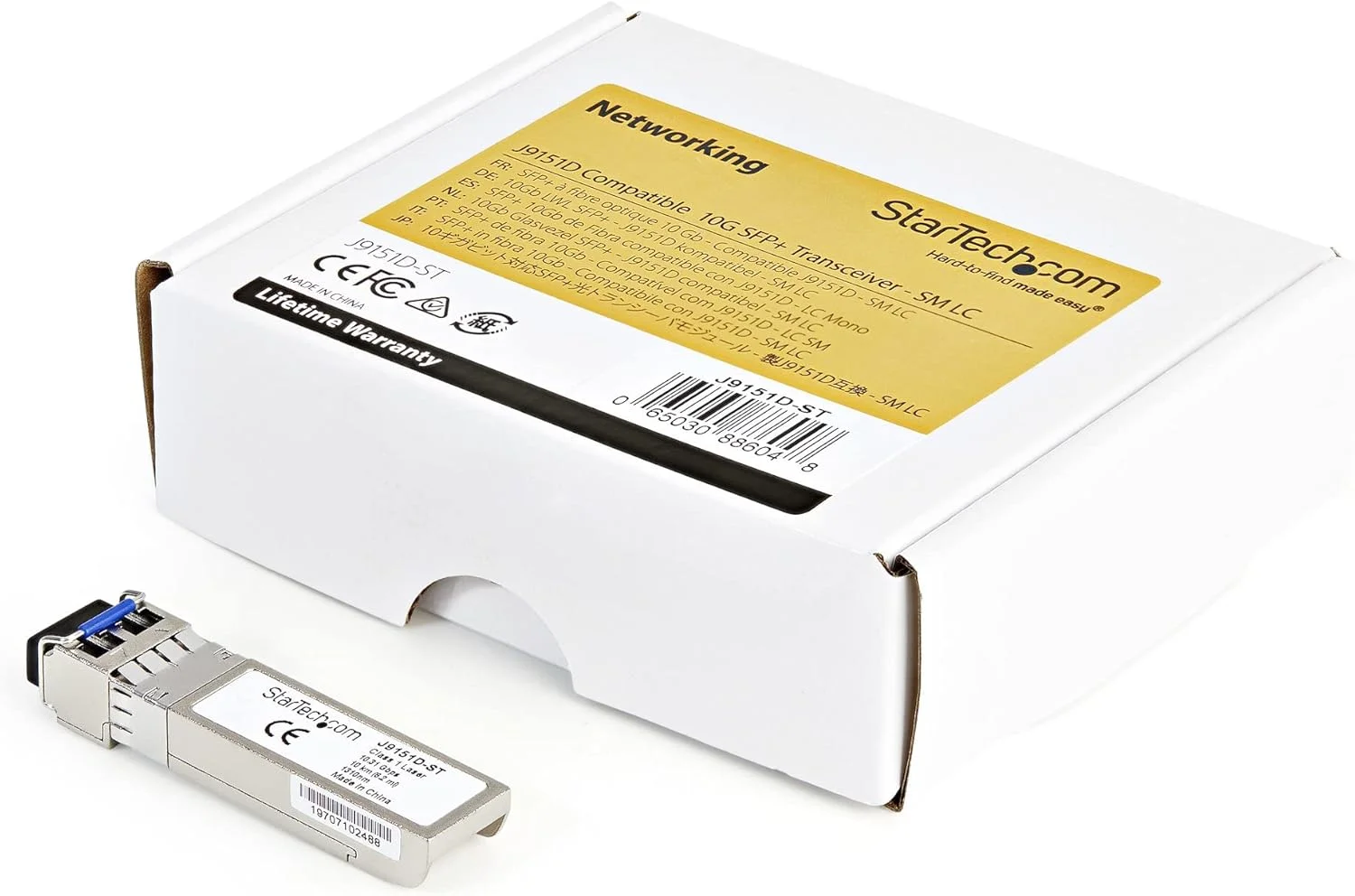 ماژول SFP+ سازگار StarTech.com HPE J9151D - 10GBASE-LR - فرستنده و گیرنده فیبر نوری تک حالته (SMF) 10GbE - اترنت گیگابیتی 10GE SFP+ - LC 10km - 1310nm - DDM HPE 2540, 2920, 2930M (J9151D-ST)