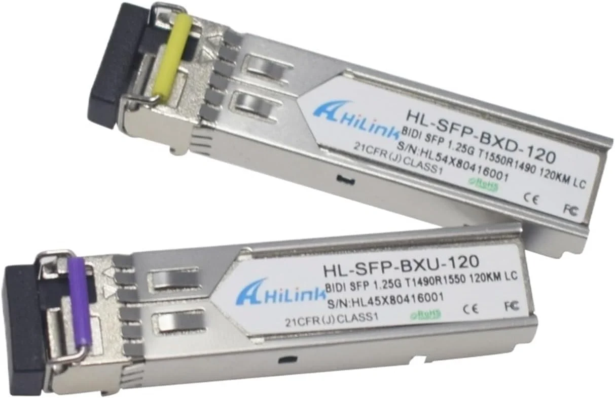 فرستنده و گیرنده 1000BASE-BX 1.25G SFP با کانکتور LC، 100KM، 120KM، 140KM، 1550/1490nm (120KM)