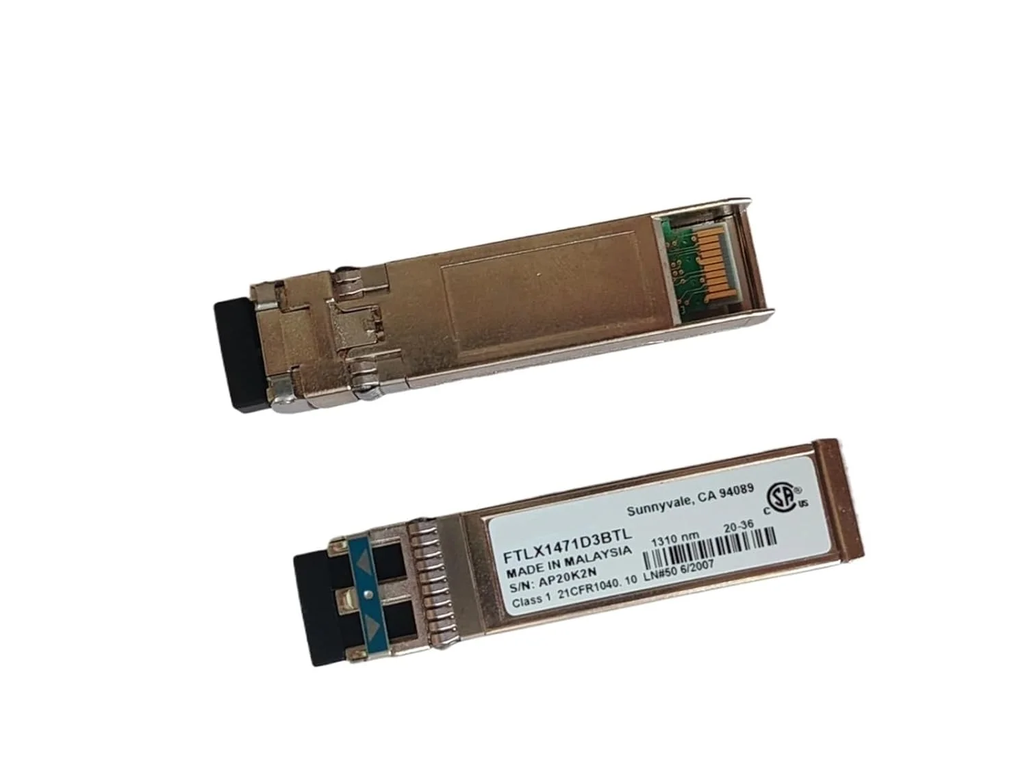 یک عدد ماژول سوئیچ 10 گیگابایتی 10 کیلومتری / FTLX1471D3BTL / فرستنده و گیرنده فیبر نوری تک حالته 1310 نانومتری 10GBASE-LR / سوئیچ 10G SFP LR