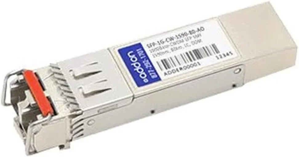 فرستنده و گیرنده AddOn سازگار با Arista Networks، منطبق با TAA، 1000Base-CWDM SFP (SMF، 1590 نانومتر، 80 کیلومتر، LC، DOM)