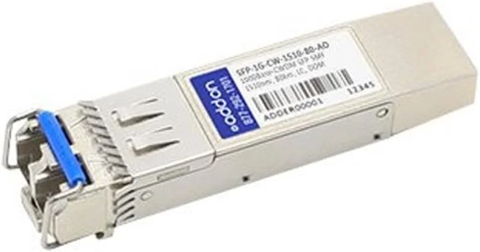 فرستنده و گیرنده AddOn سازگار با Arista Networks، منطبق با TAA، 1000Base-CWDM SFP (SMF، 1510 نانومتر، 80 کیلومتر، LC، DOM)
