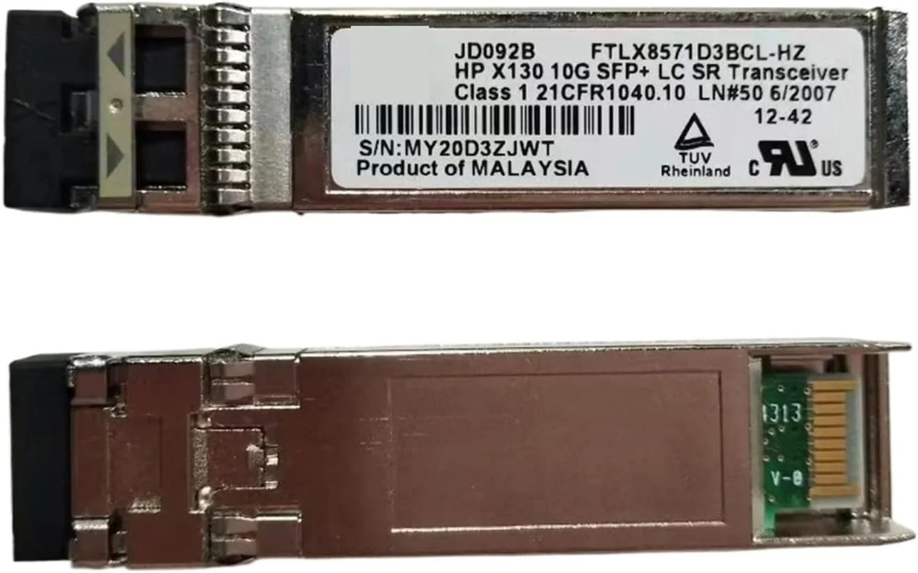 ماژول فیبر 10 گیگابایتی SFP با طول موج 850 نانومتر مدل JD092B X130 10G SFP+ LC SR 300M فرستنده و گیرنده / AFBR-703SDZ-HP8 PLRXPL-SCS43-HP FTLX8571D3BCL-HZ