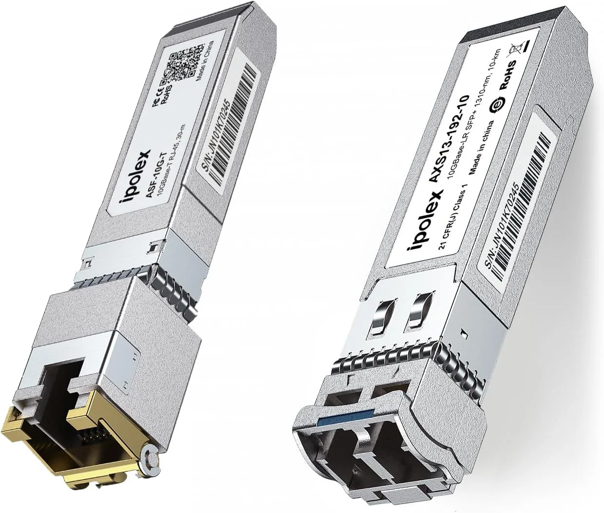 فرستنده و گیرنده 1.25/2.5/5/10G SFP+ به RJ45 و فرستنده و گیرنده 10GBase-LR SFP+ به LC سینگل مود