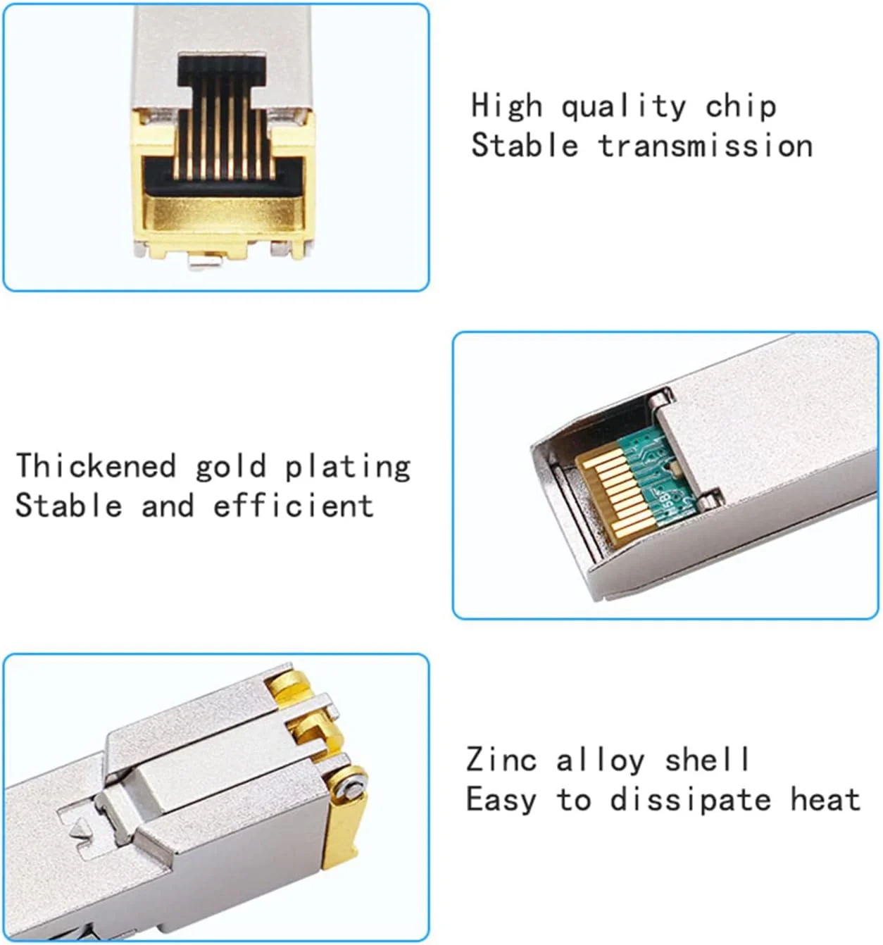 ماژول پورت مسی گیگابیتی SFP ایزو، 1.25G SFP به RJ45، 10/100/1000Mbps، DDM، سازگار با سیسکو، میکروتیک، تی پی لینک، یوبیکیوتی، یونیفای، QNAP، 100 متر، ماژول فرستنده و گیرنده نوری (1 عدد)