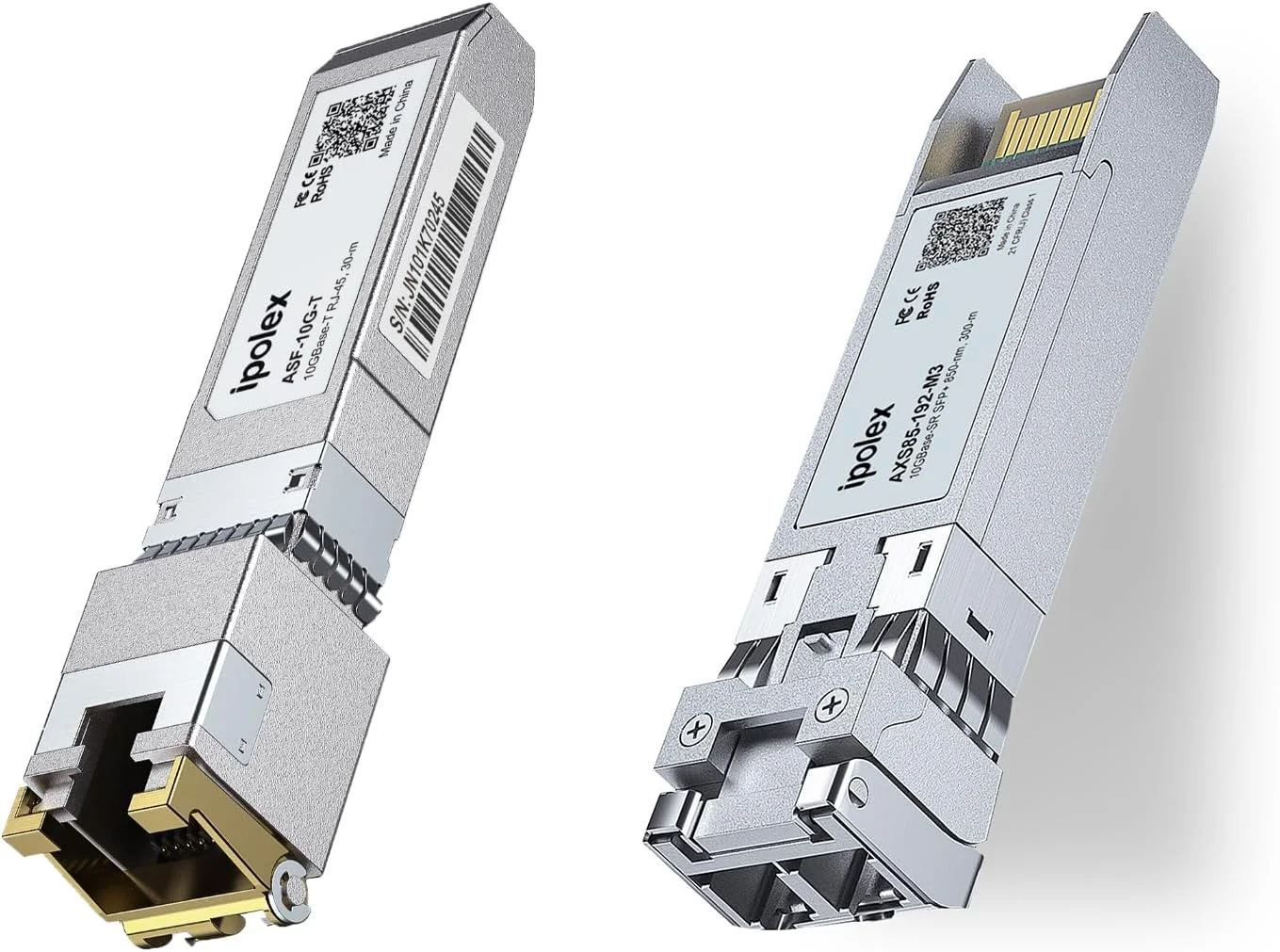 فرستنده و گیرنده آیپولکس 1.25/2.5/5/10G SFP+ به RJ45 و فرستنده و گیرنده 10GBase-SR SFP+