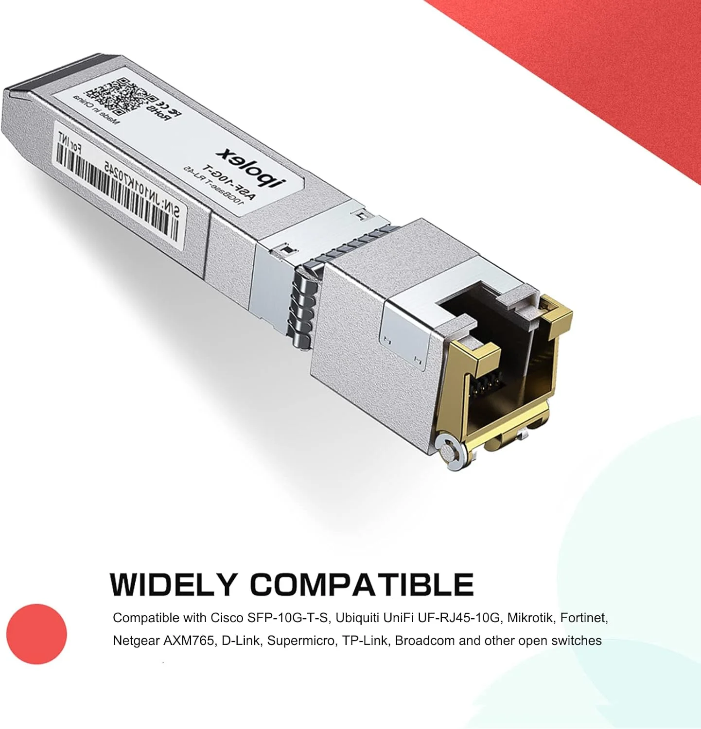 فرستنده و گیرنده 1.25/2.5/5/10G SFP+ به RJ45 و کابل 10G DAC به طول 0.5 متر - مشکی