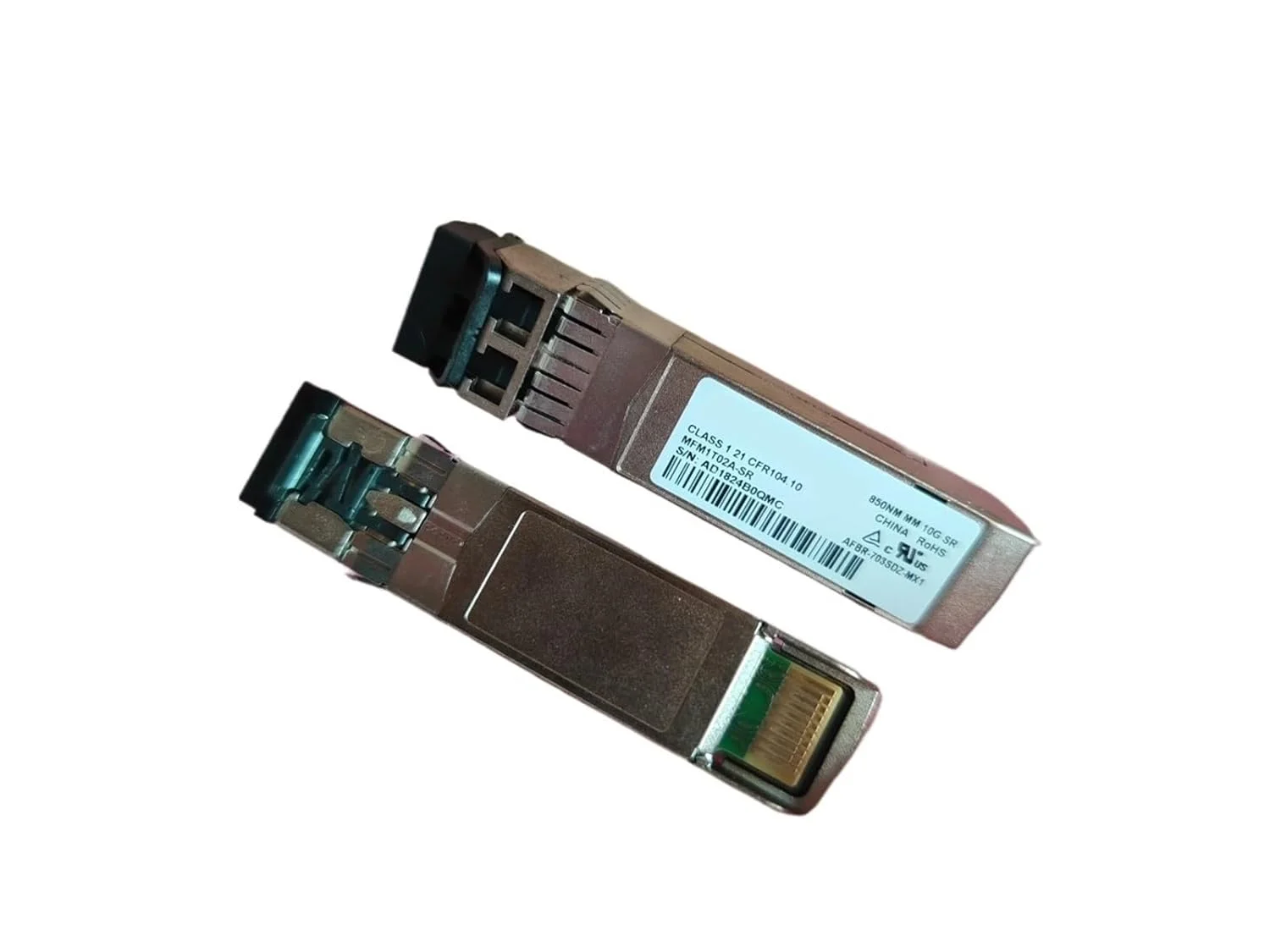 ماژول فیبر نوری SFP 10 گیگابیت بر ثانیه، مدل MFM1T02A-SR/AFBR-703SDZ-MX1، طول موج 850 نانومتر، MM 10G SR