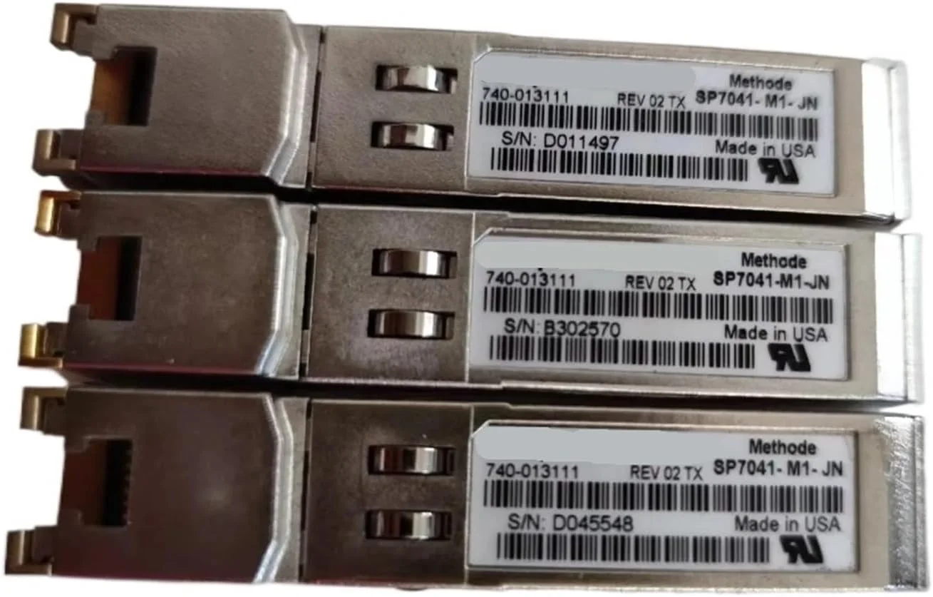 یک عدد ماژول فیبر نوری RJ45 گیگابیتی اترنت مدل 740-013111 SP7041-M1-JN REV 02 TX 1000Base-T 100m 1000Mbps SFP به RJ45
