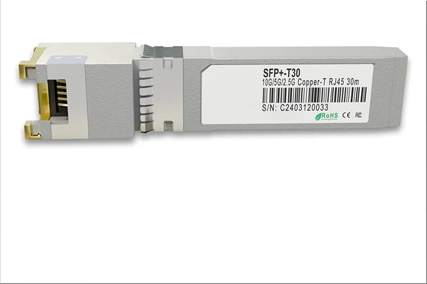 ماژول فرستنده و گیرنده 10G RJ45 Copper SFP+ rj45 sfp 10gb rj45 sfp برای روترهای سوئیچ کاملاً سازگار ماژول 30M sfp (1 عدد - 30M)