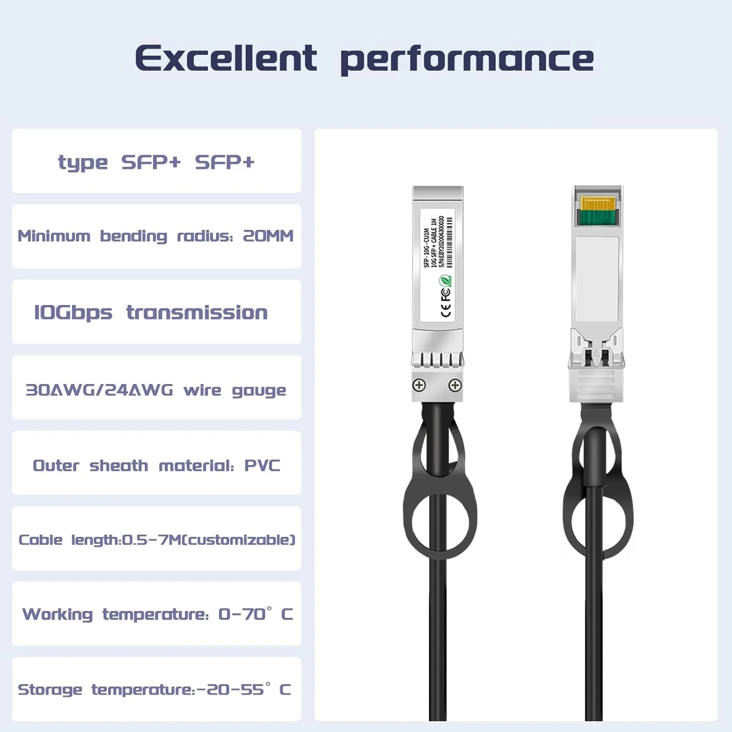 کابل دوقلو 10G SFP+ DAC، سازگار با دستگاه‌های Extreme، کابل مسی پسیو اتصال مستقیم SFP+ به SFP، کابل پرسرعت DAC (3 متر/9.8 فوت)، کابل استکینگ 10GBASE-CU