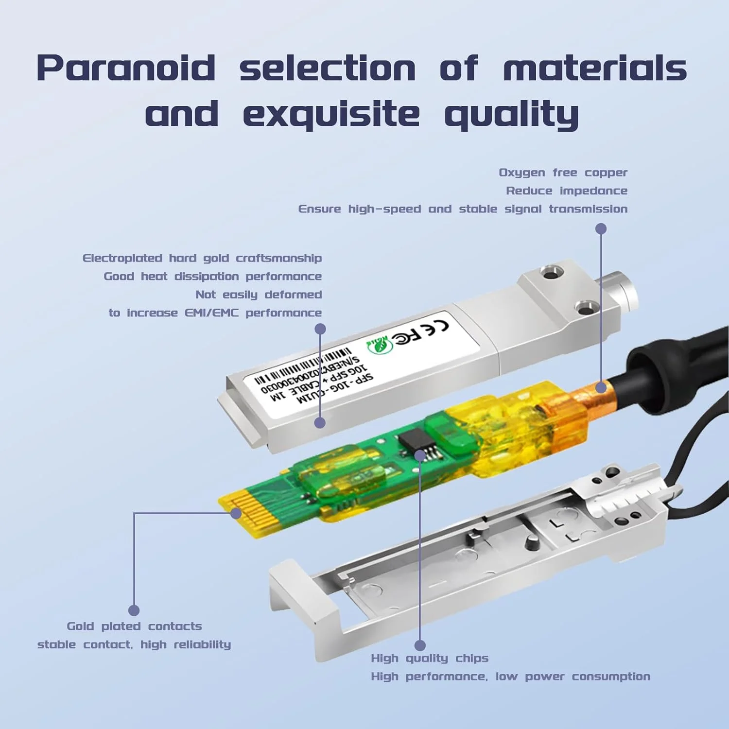 کابل دوقلو 10G SFP+ DAC، سازگار با دستگاه‌های Extreme، کابل مسی پسیو اتصال مستقیم SFP+ به SFP، کابل پرسرعت DAC (3 متر/9.8 فوت)، کابل استکینگ 10GBASE-CU