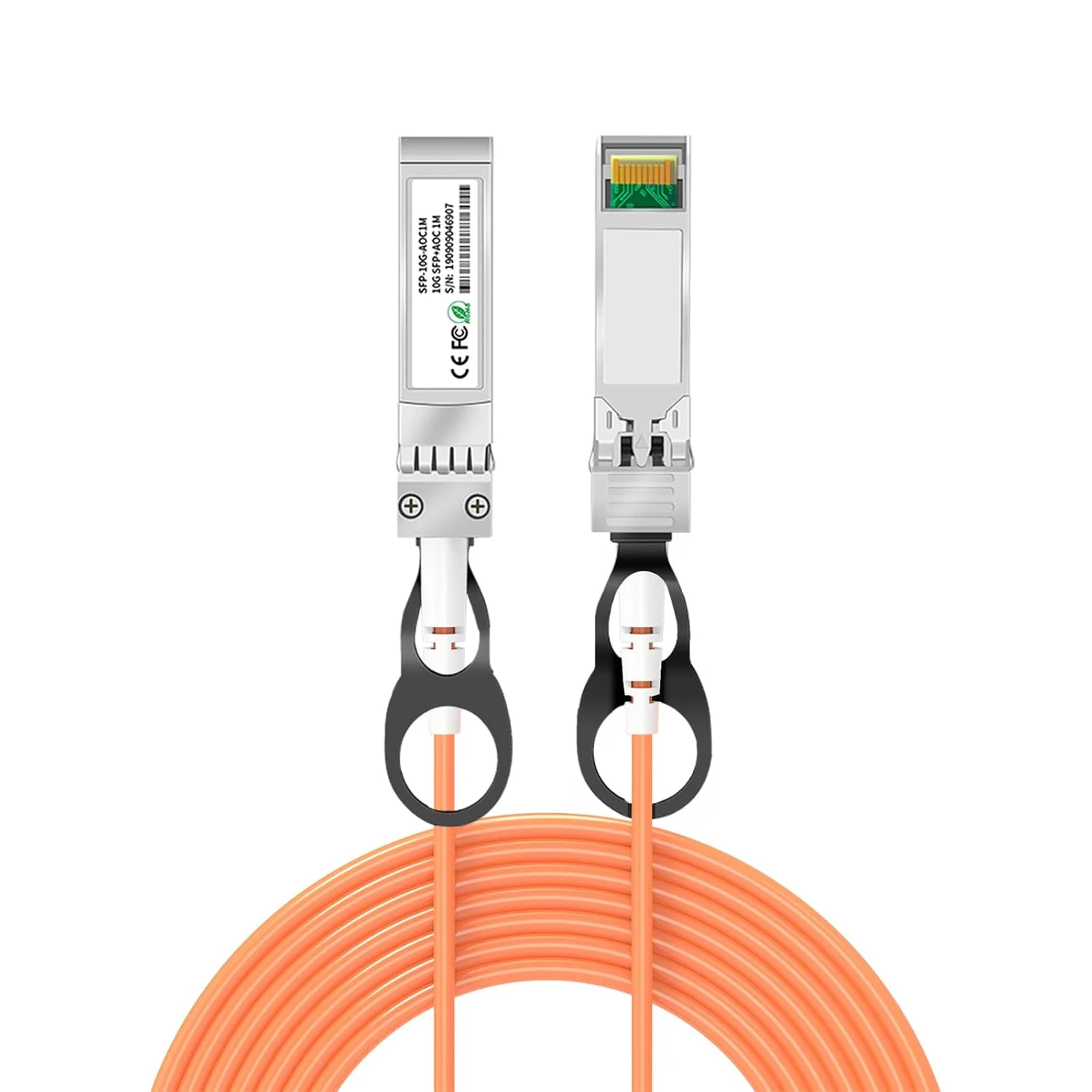 کابل فیبر نوری فعال 10G SFP+ AOC، 15 متر، کابل اتصال مستقیم فیبر 10GBASE SFP+ به SFP+ MMF، سازگار با دستگاه های Ubiquiti UniFi، کابل نوری پرسرعت AOC