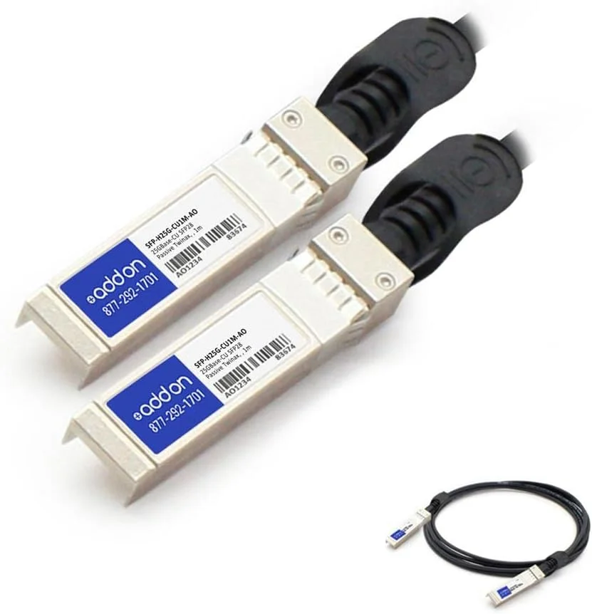 کابل اتصال مستقیم AddOn Cisco SFP-H25G-CU1M سازگار با TAA، 25GBase-CU SFP28 به SFP28 (Twinax غیرفعال، 1 متر)