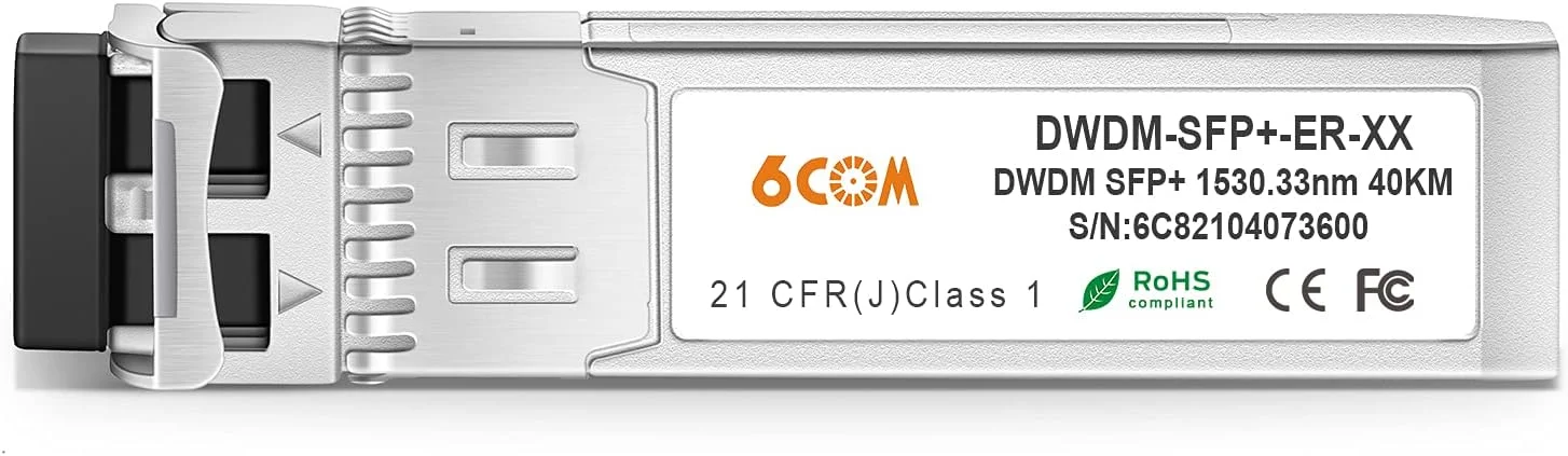 ماژول فرستنده و گیرنده 10G DWDM SFP+ 1561.41nm 40km DOM LC SMF 6COMGIGA برای سیسکو C20 DWDM-SFP10G-61.41