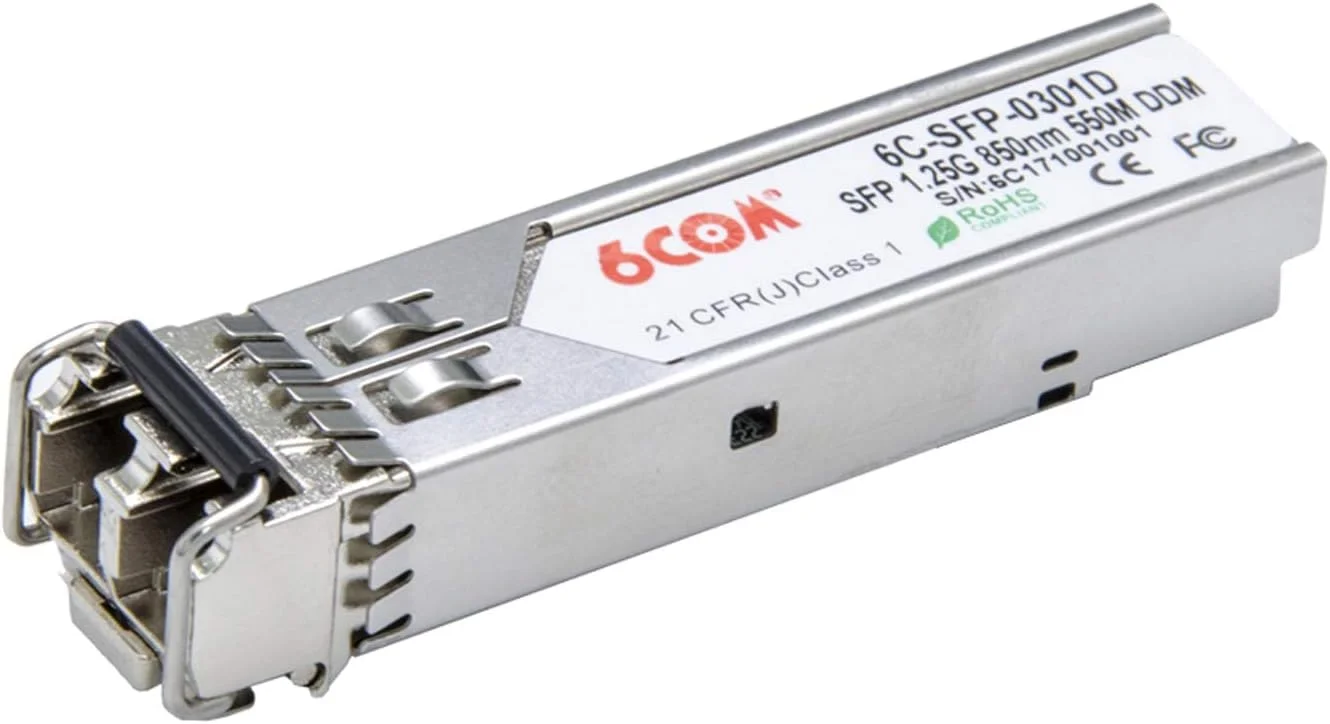 فرستنده و گیرنده 1.25G SFP، ماژول 850nm چند حالته LC 1000BASE-SX، تا 550 متر، برای Cisco GLC-SX-MMD/GLC-SX-MM/SFP-GE-S، Ubiquiti UF-MM-1G، Netgear، D-Link، Supermicro، Mikrotik