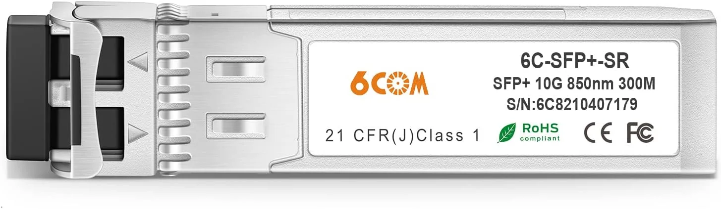 فرستنده و گیرنده 10GBase-SR SFP+، ماژول چند حالته 10G LC برای Juniper EX-SFP-10GE-SR/QFX-SFP-10GE-SR/SFPP-10GE-SR، DDM، 850 نانومتر، 300 متر