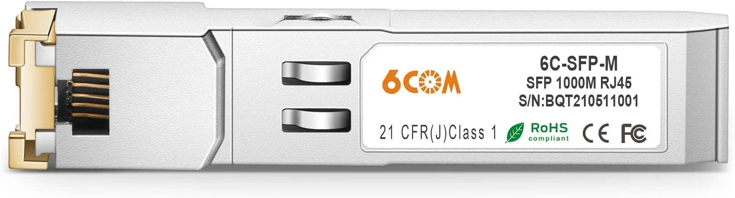 ماژول مسی SFP به RJ45 SFP با سرعت 1.25G، فرستنده و گیرنده گیگابیتی 1000Base-T برای Juniper QFX-SFP-1GE-T/EX-SFP-1GE-T و سایر سوئیچ‌های باز، تا 100 متر