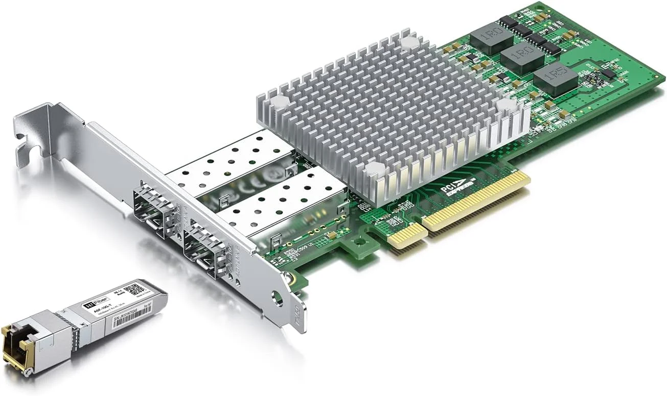 فرستنده و گیرنده 10GBASE-T با کارت شبکه 10Gb SFP+ PCI-E، ماژول SFP+ سازگار برای Cisco SFP-10G-T-S، Meraki MA-SFP-10G-T، MikroTik، Ubiquiti، Unifi، Netgear و غیره