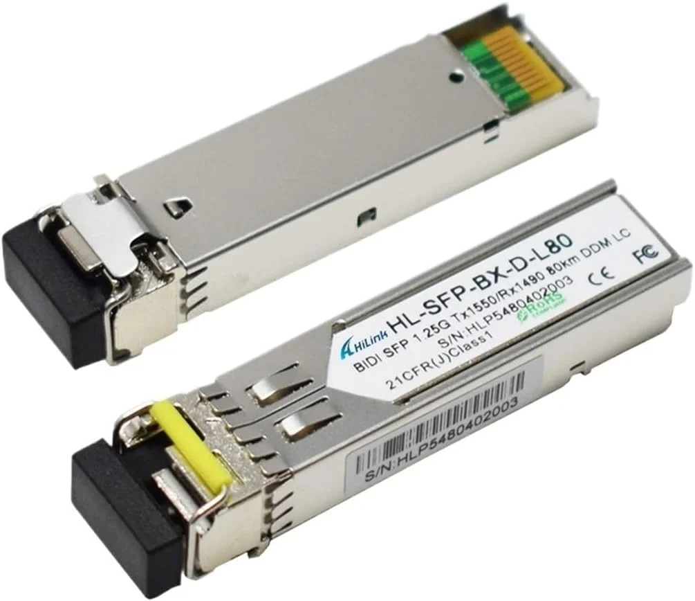 فرستنده و گیرنده SFP با قابلیت اتصال 1.25 گیگابیت بر ثانیه، 1.25G TX1550RX1490 80KM LC (یک جفت SC)