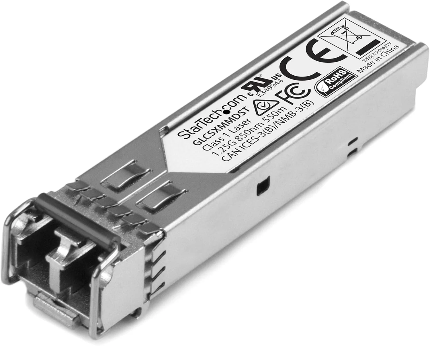 ماژول SFP سازگار با Cisco GLC-SX-MMD از StarTech.com - 1000BASE-SX - فرستنده و گیرنده فیبر نوری چند حالته 1GbE - 1GbE SFP - LC 550m - 850nm - DDM Cisco Firepower, ASR920, IE2000 (GLCSXMMDST)
