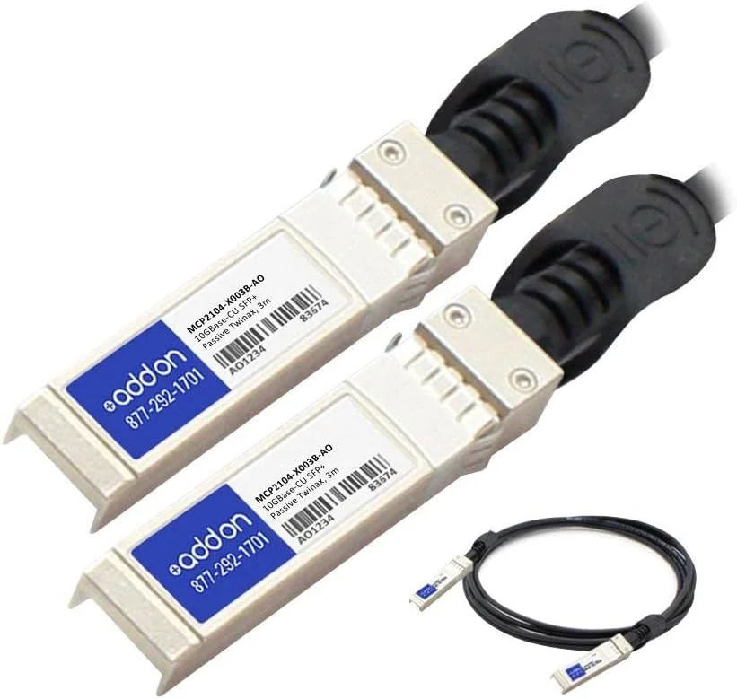 کابل اتصال مستقیم SFP+ به SFP+ سازگار با Mellanox MCP2104-X003B، منطبق با TAA، 10GBase-CU (Twinax غیرفعال، 3 متر) از AddOn Computer Products
