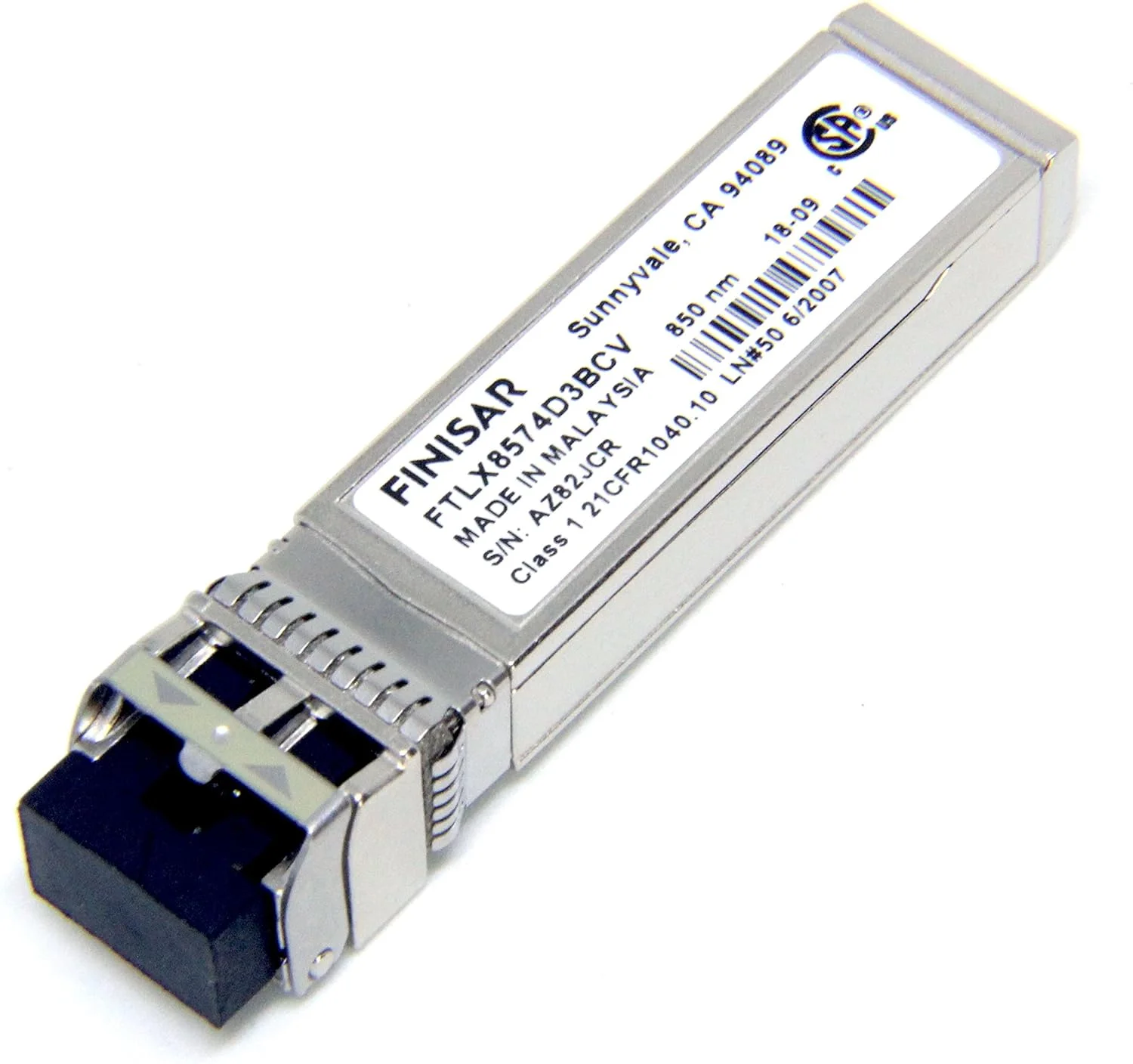 ماژول Finisar SFP+ - برای شبکه های نوری، شبکه داده - 1 LC Duplex 10GBase-SR/SW شبکه - فیبر نوری چند حالته - 10 گیگابیت اترنت، گیگابیت اترنت - 10GBase-SR/SW، 1000Base-SX - قابلیت اتصال سریع