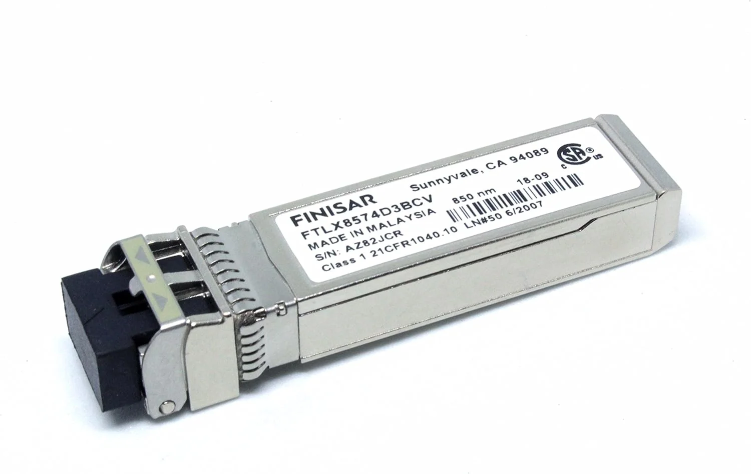 ماژول Finisar SFP+ - برای شبکه های نوری، شبکه داده - 1 LC Duplex 10GBase-SR/SW شبکه - فیبر نوری چند حالته - 10 گیگابیت اترنت، گیگابیت اترنت - 10GBase-SR/SW، 1000Base-SX - قابلیت اتصال سریع