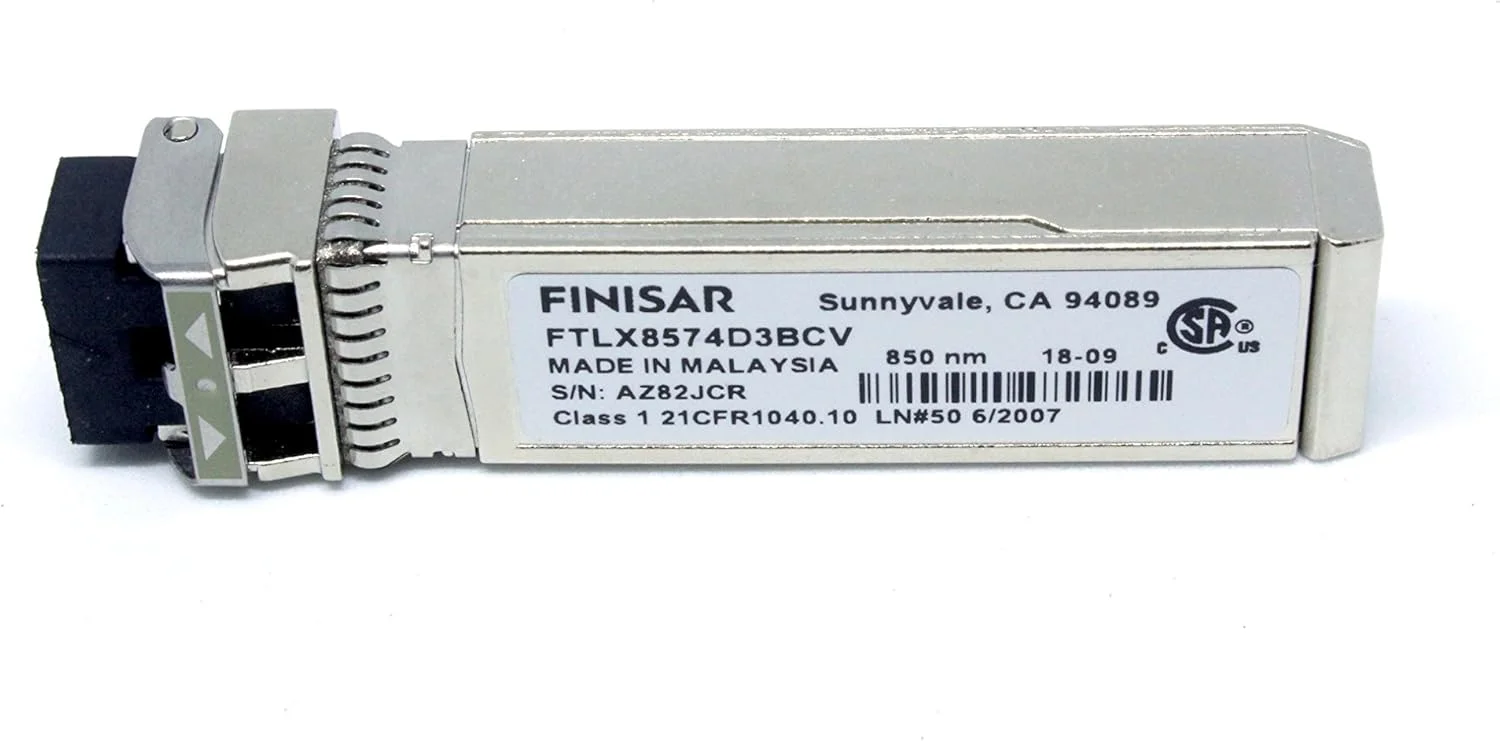 ماژول Finisar SFP+ - برای شبکه های نوری، شبکه داده - 1 LC Duplex 10GBase-SR/SW شبکه - فیبر نوری چند حالته - 10 گیگابیت اترنت، گیگابیت اترنت - 10GBase-SR/SW، 1000Base-SX - قابلیت اتصال سریع