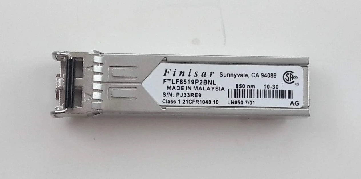 ماژول فرستنده و گیرنده فیبر نوری Finisar 1000Base-SX SFP (FTLF8519P2BNL) (بازسازی شده)