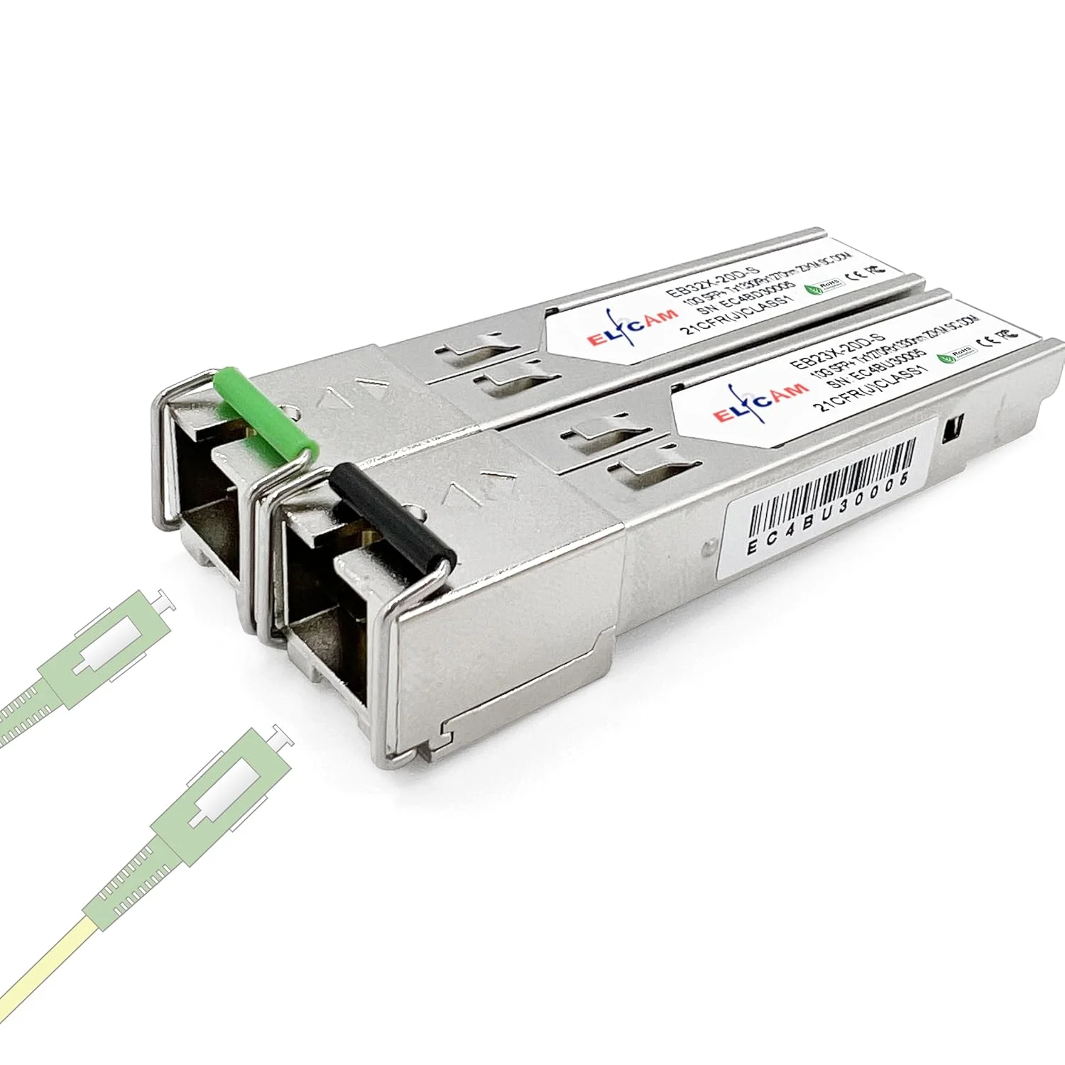 الفکم - یک جفت ماژول فرستنده و گیرنده 10G SFP+ BIDI با پورت فیبر SC سیمپلکس تک حالته، پشتیبانی از 10Gb/2.5Gb/1.25Gb، سازگار با سیسکو و سوئیچ های باز، DDM 20km