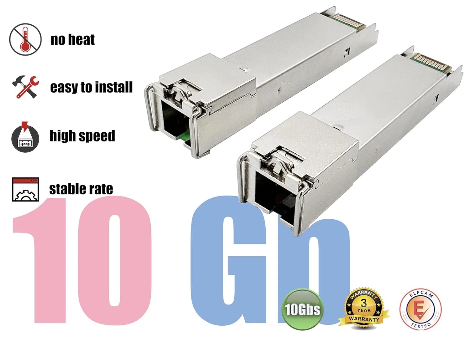 الفکم - یک جفت ماژول فرستنده و گیرنده 10G SFP+ BIDI با پورت فیبر SC سیمپلکس تک حالته، پشتیبانی از 10Gb/2.5Gb/1.25Gb، سازگار با سیسکو و سوئیچ های باز، DDM 20km