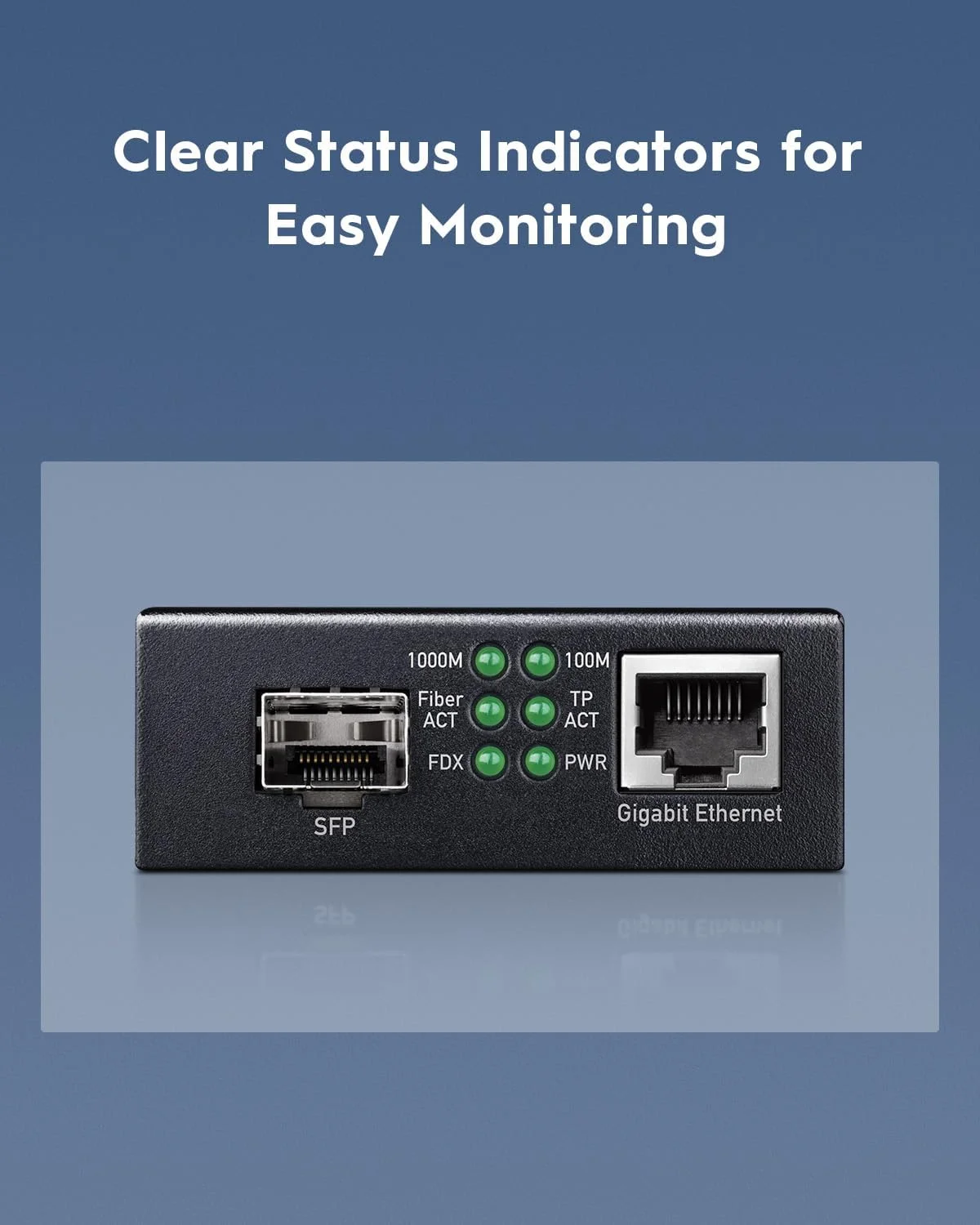 مبدل فیبر به اترنت Cudy MC220 گیگابیتی SFP به RJ45، مبدل فیبر به اترنت، اتصال و پخش، بدنه فلزی، سازگاری متنوع، مذاکره خودکار