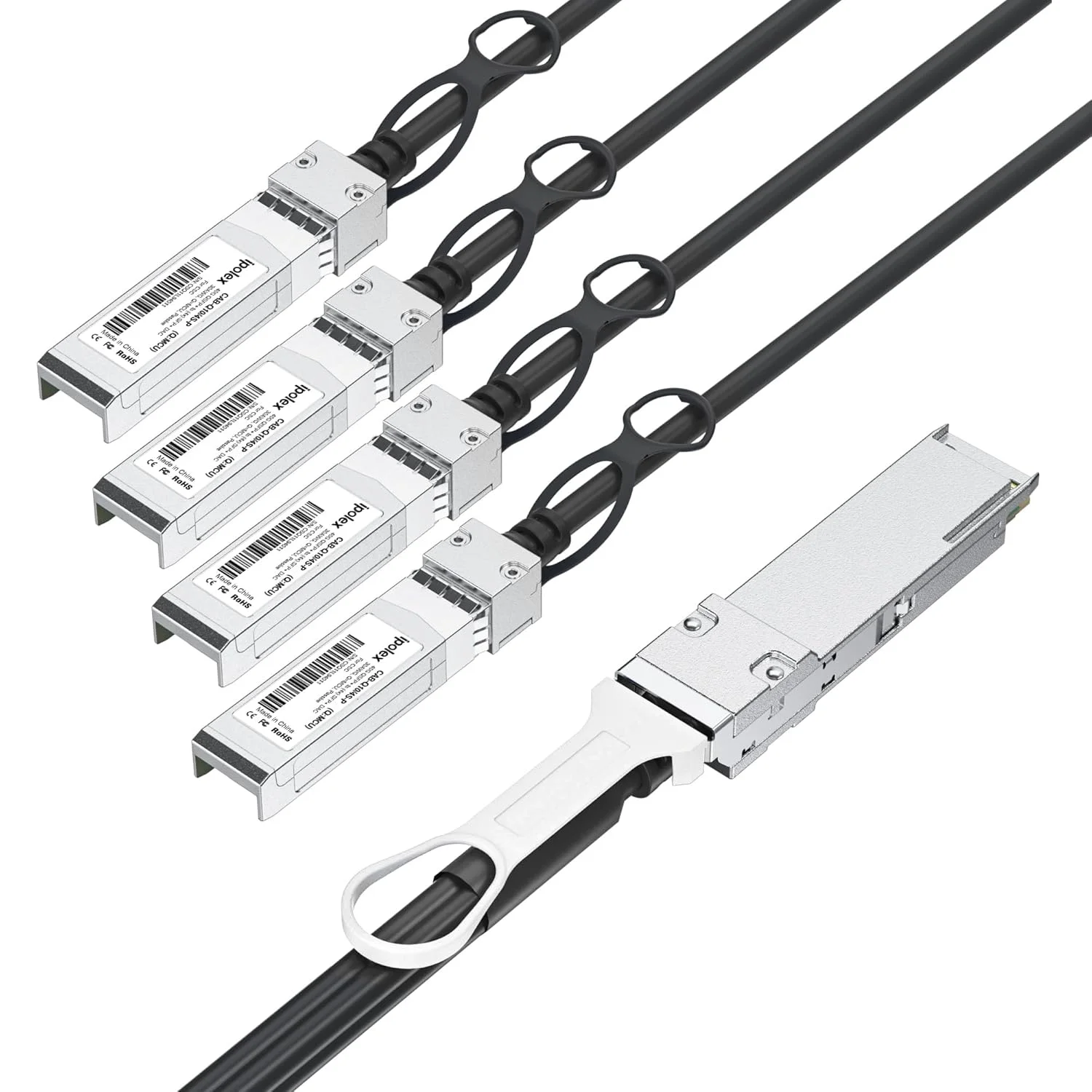 کابل بریک اوت 4x10G SFP+ به QSFP+ 40G ایپولکس، کابل Twinax DAC برای سیسکو QSFP-4SFP10G-CU0.5M، 0.5 متری (1.6 فوت)، کابل مسی پسیو اتصال مستقیم 40GBASE-CR4، برای سیسکو، یوبیکویتی و غیره