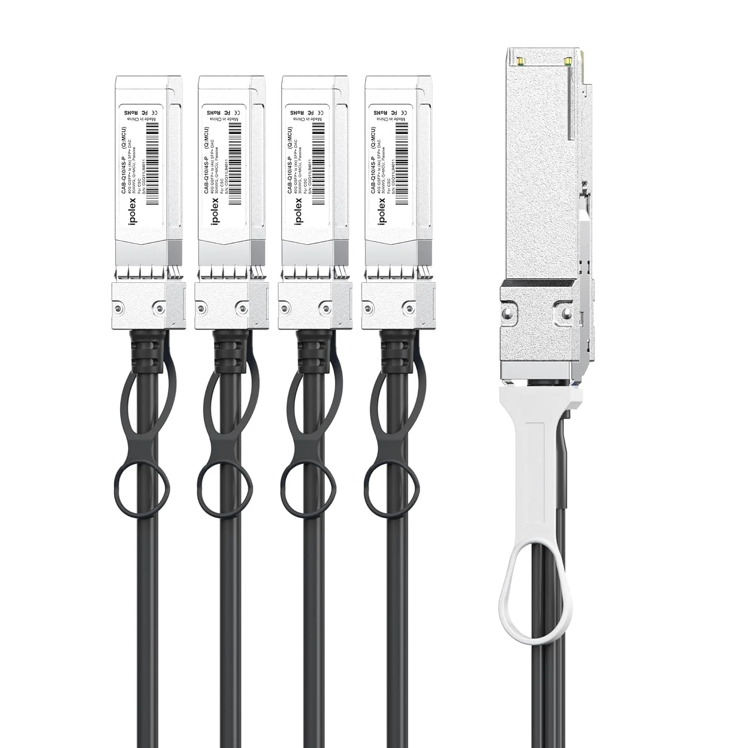 کابل بریک اوت 4x10G SFP+ به QSFP+ 40G ایپولکس، کابل Twinax DAC برای سیسکو QSFP-4SFP10G-CU0.5M، 0.5 متری (1.6 فوت)، کابل مسی پسیو اتصال مستقیم 40GBASE-CR4، برای سیسکو، یوبیکویتی و غیره