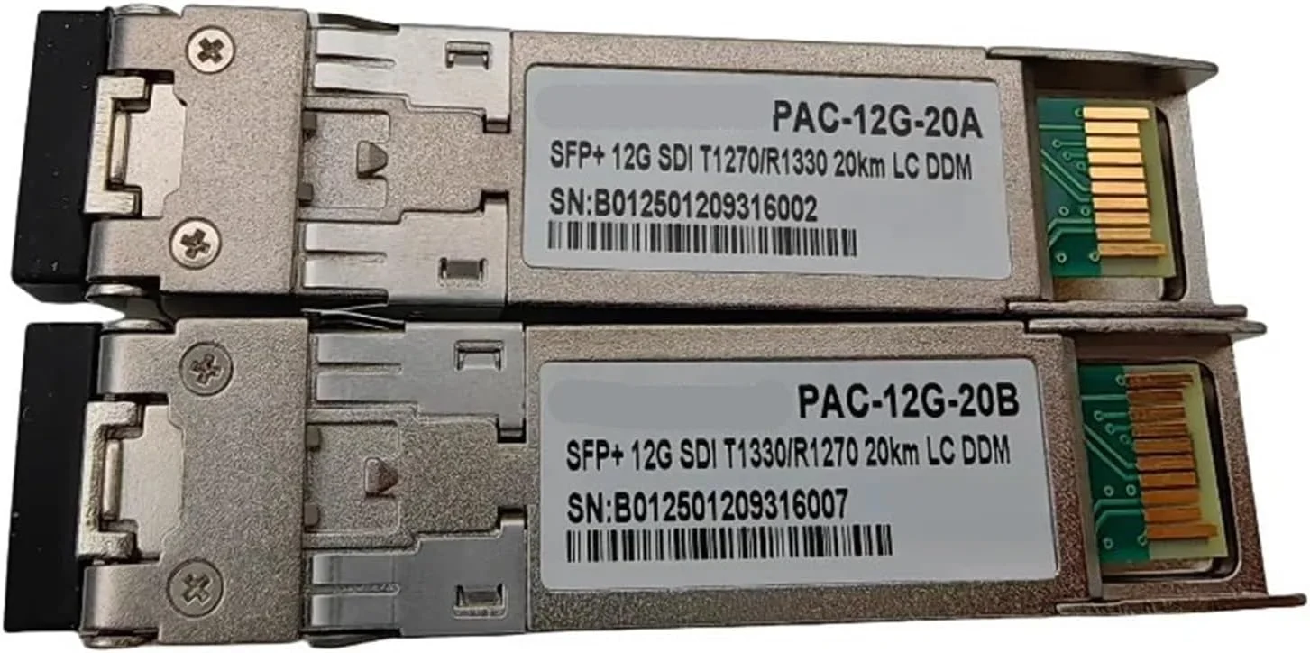 یک عدد مبدل فیبر نوری 12G Simplex Single Fiber Mode 20KM SDI LC SFP+ برای دستگاه بلک مجیک